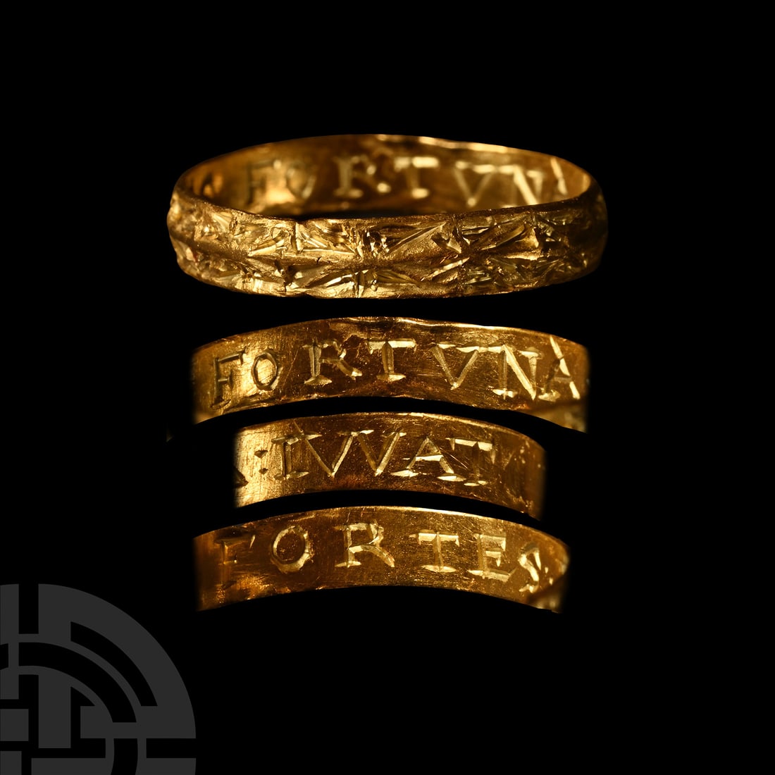 'The Wingham' Gold 'Fortune Favours the Brave' Posy Ring (1 of 1)