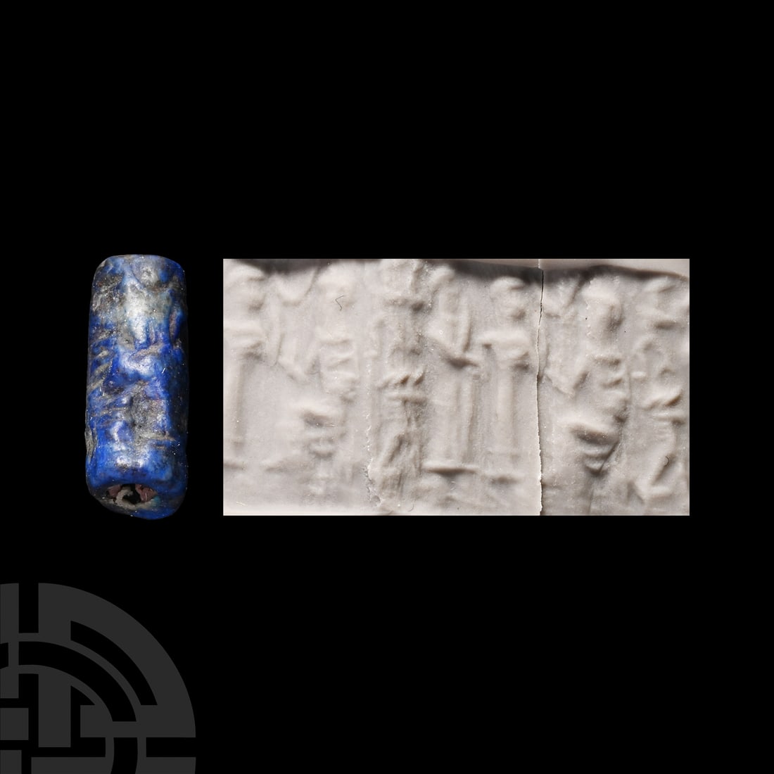 Western Asiatic Lapis Lazuli Cylinder Seal with Presentation Scene (1 of 1)