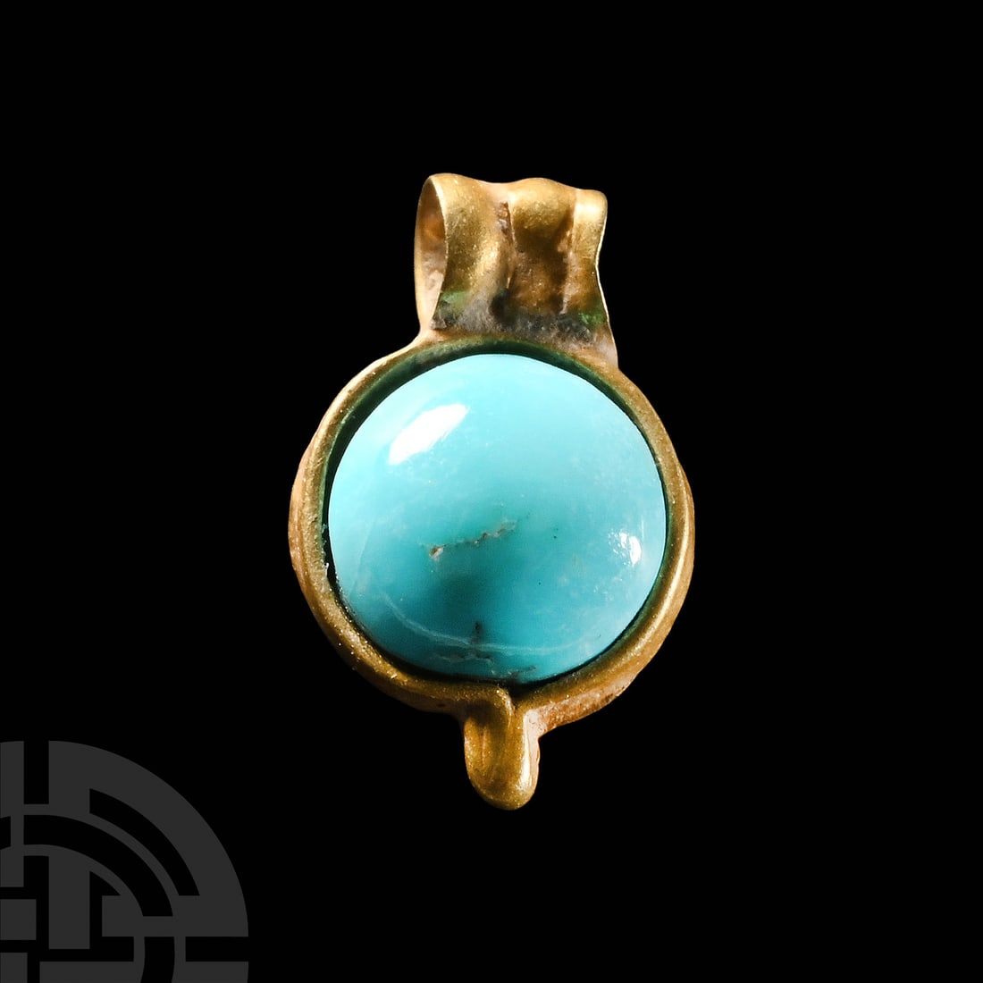 Western Asiatic Gold Pendant with Turquoise (1 of 1)