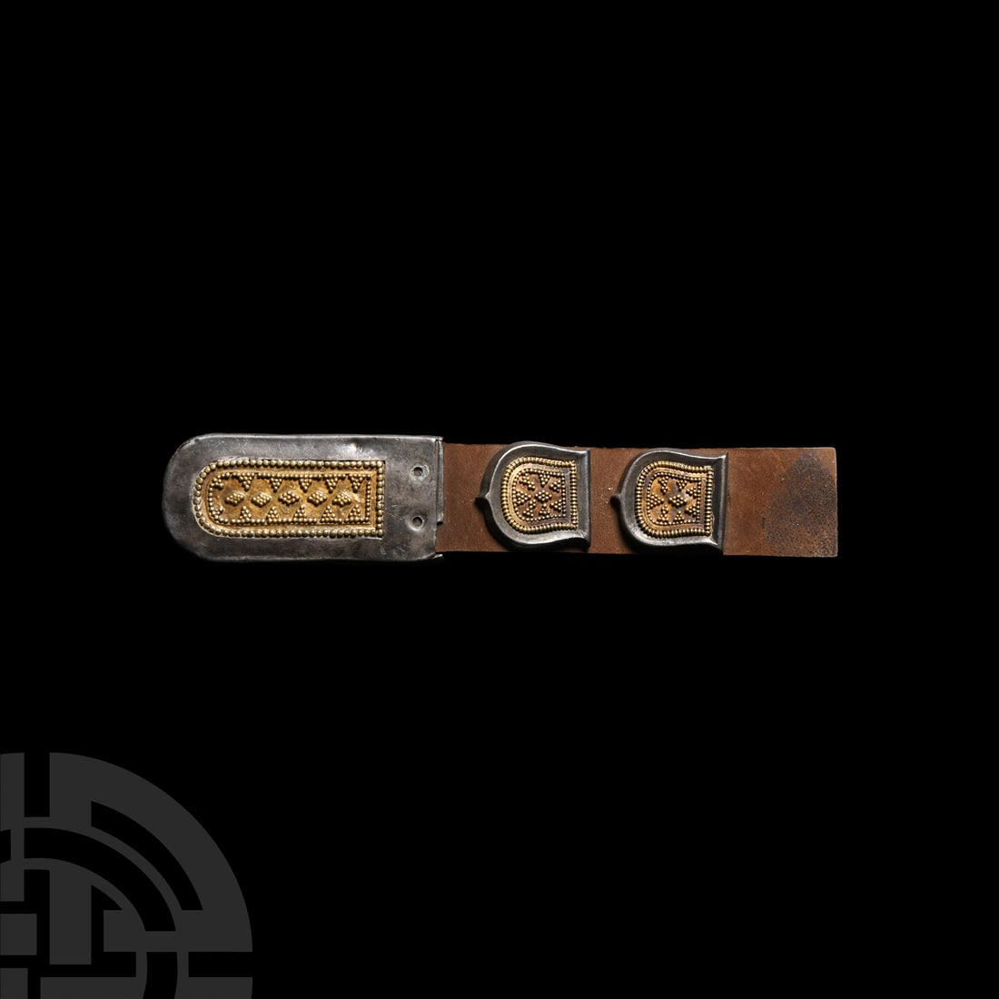 Avar-Byzantine Silver-Gilt Sword Belt Mount Group (1 of 1)