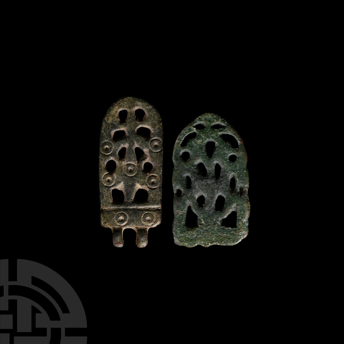 Viking Age Bronze Openwork Strap End Group (1 of 1)