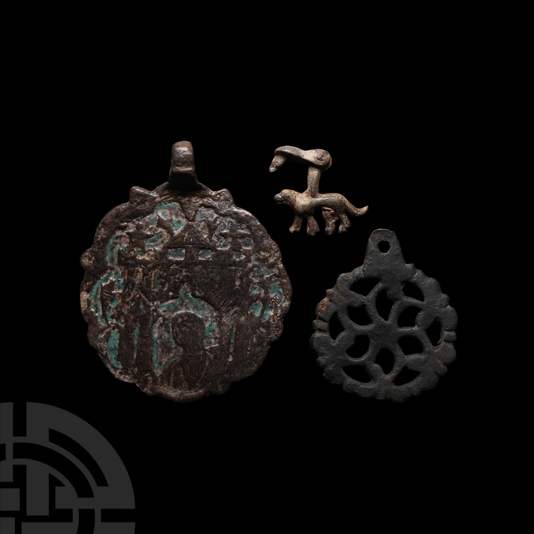 Medieval Bronze Knight's Heraldic Horse Harness Pendant Group (1 of 1)
