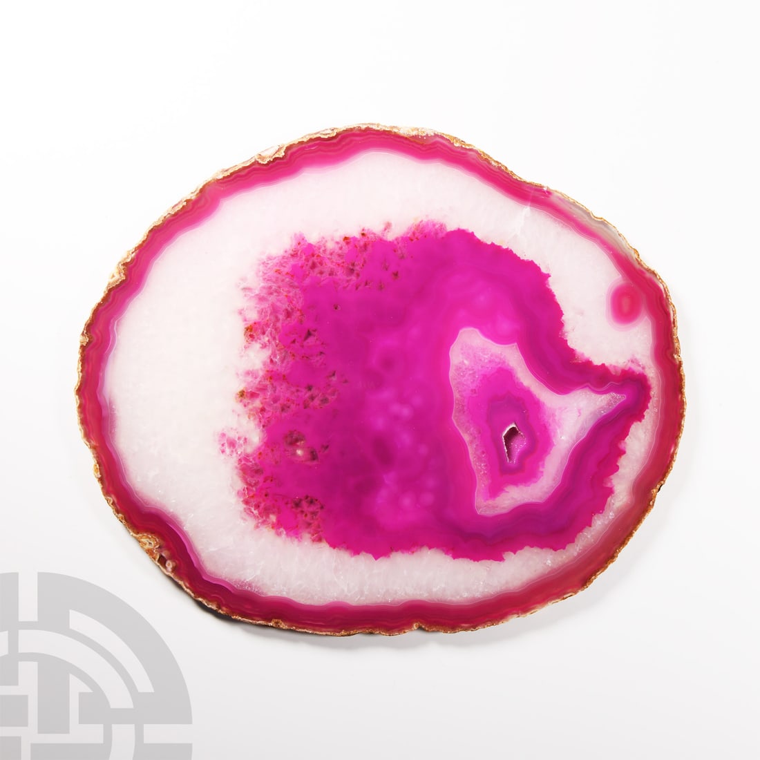 Natural History - Large Size Cut and Polished Pink Agate Crystal Geode Slice (1 of 1)