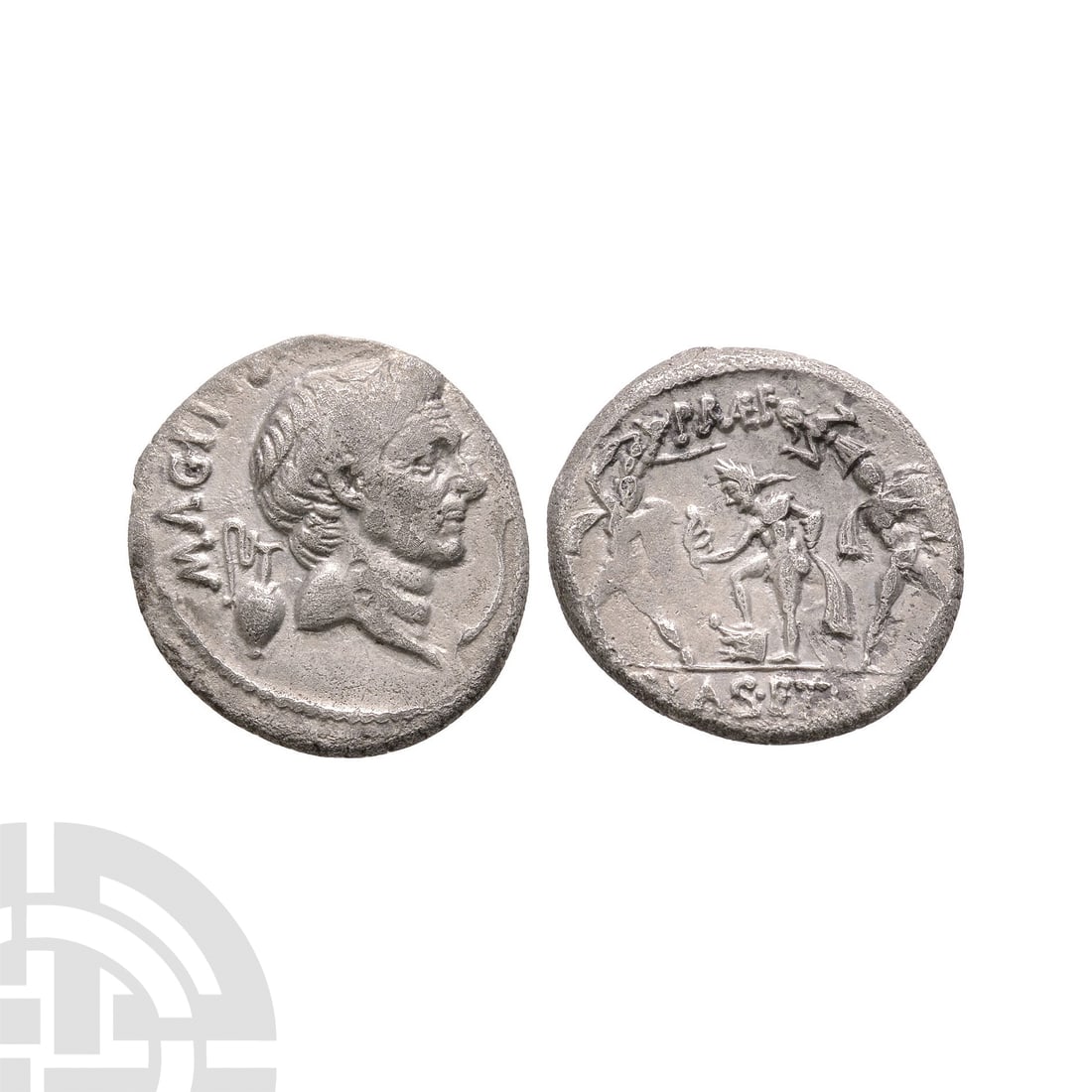 Ancient Roman Imperial Coins - Sextus Pompey - Neptune AR Denarius (1 of 1)