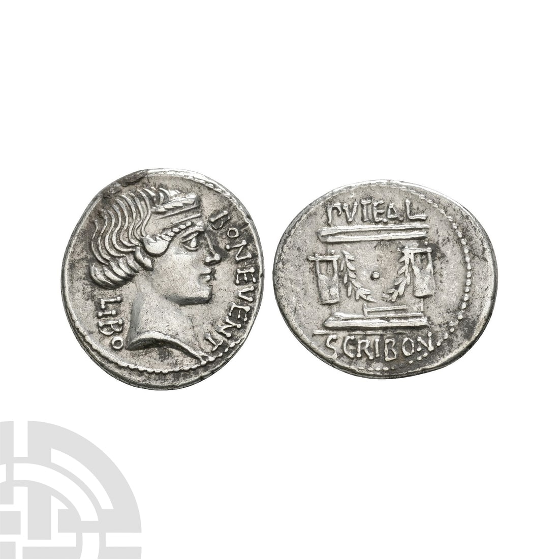 Ancient Roman Republican Coins - L Scribonius Libo - Puteal Scribonianum AR Denarius (1 of 1)