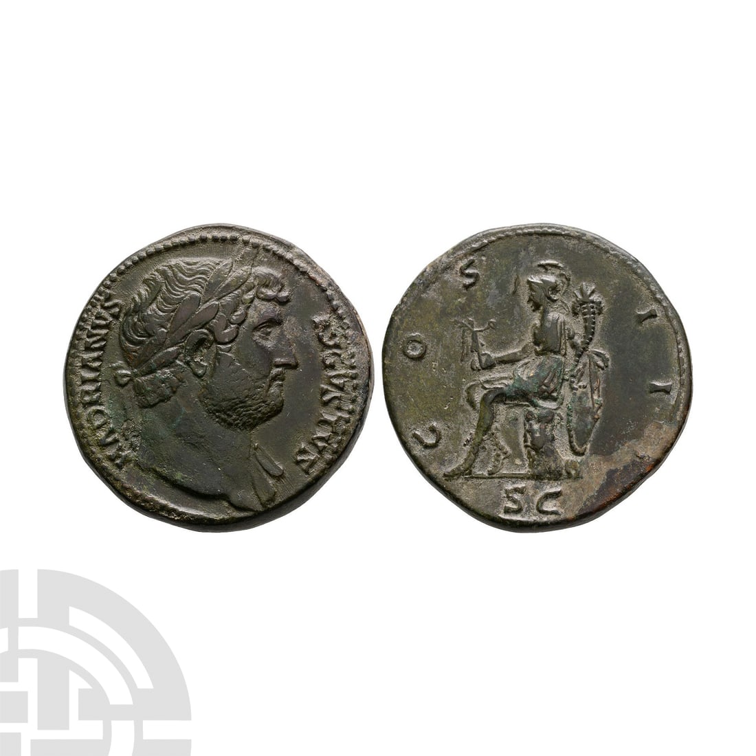 Ancient Roman Imperial Coins - Hadrian - Roma AE Sestertius (1 of 1)