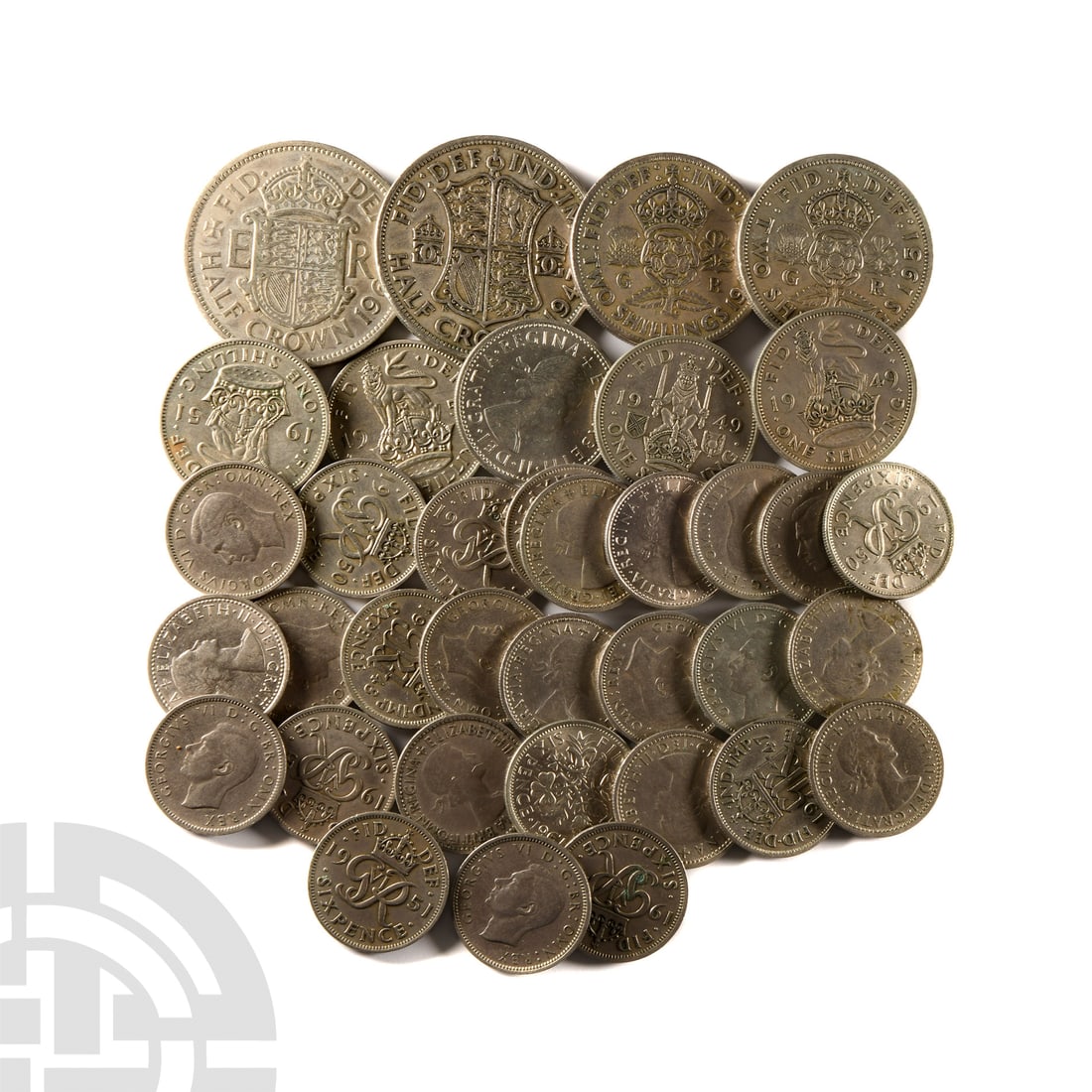 English Milled Coins - George VI & Elizabeth II - Mixed Issue Group [36] (1 of 1)