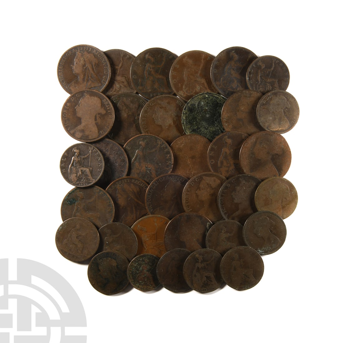 English Milled Coins - Victoria - 1843-1901 - AE Farthing, Halfpenny & Penny Group [35] (1 of 1)