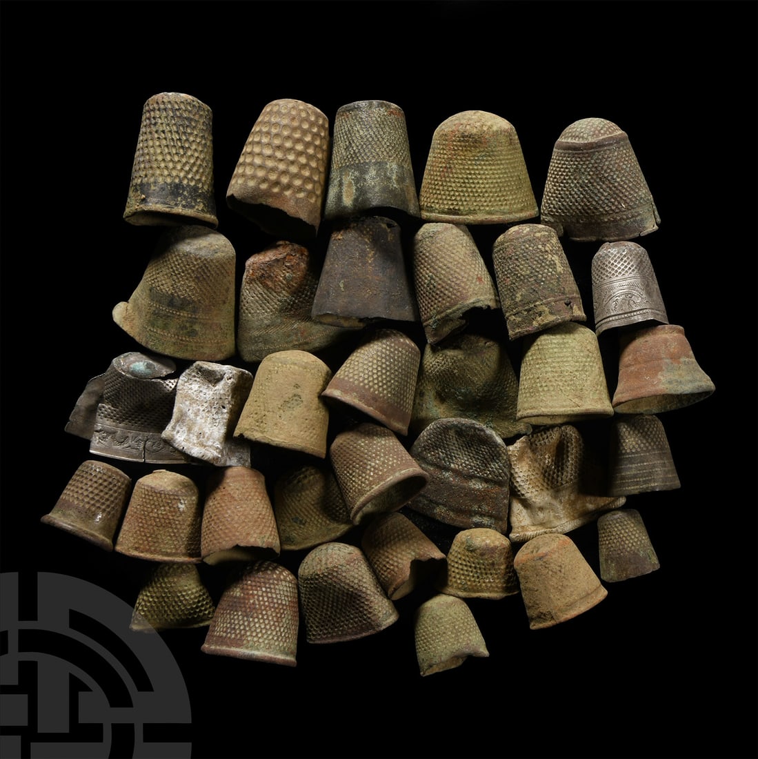 Post Medieval Bronze and Silver Thimble Group (1 of 1)
