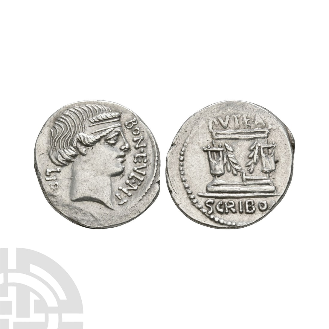 Ancient Roman Republican Coins - L Scribonius Libo - Puteal Scribonianum AR Denarius (1 of 1)