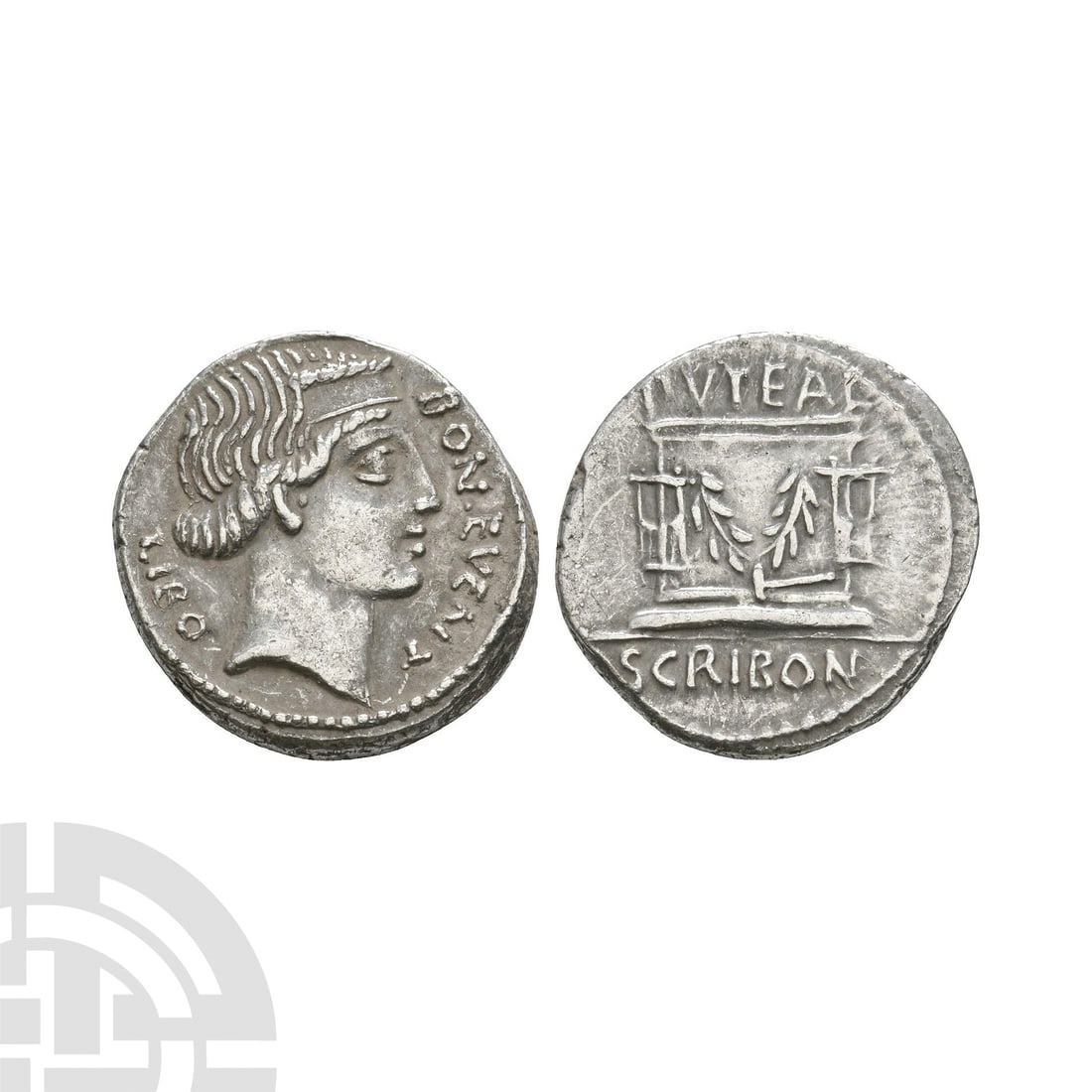 Ancient Roman Republican Coins - L Scribonius Libo - Puteal Scribonianum AR Denarius (1 of 1)