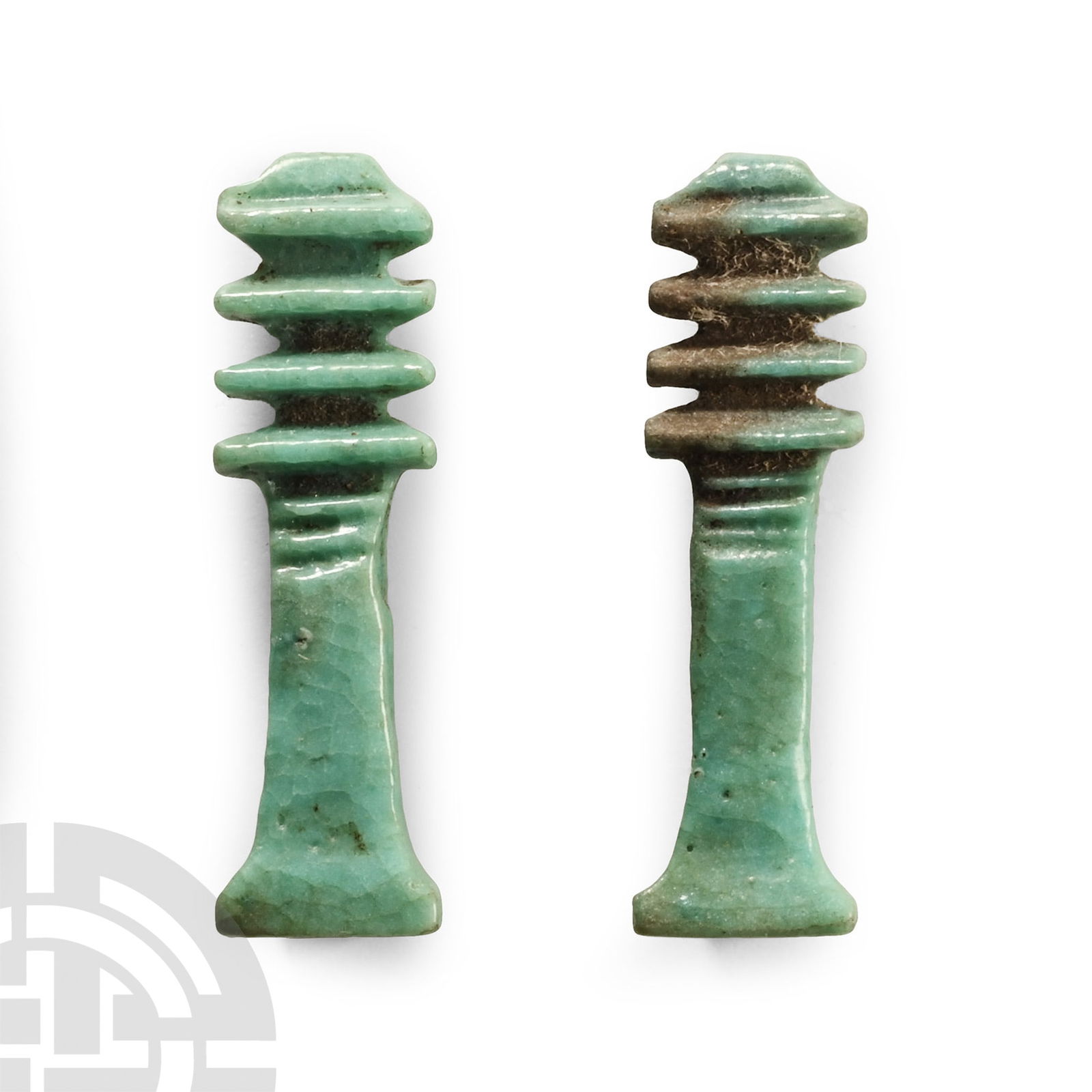 Egyptian Faience Djed Pillar Amulet Group (1 of 1)