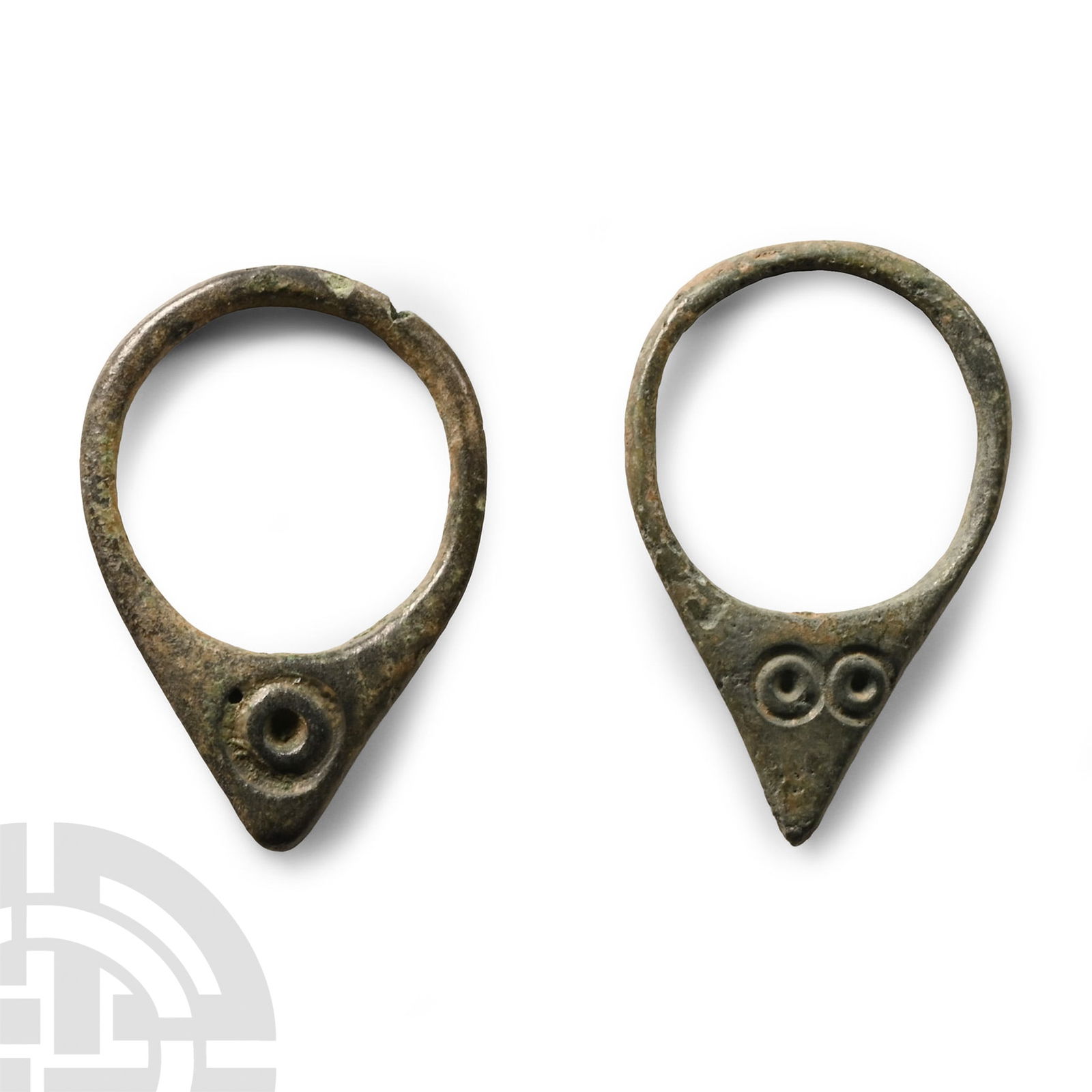 Western Asiatic Bronze Ring Pendant Pair (1 of 1)