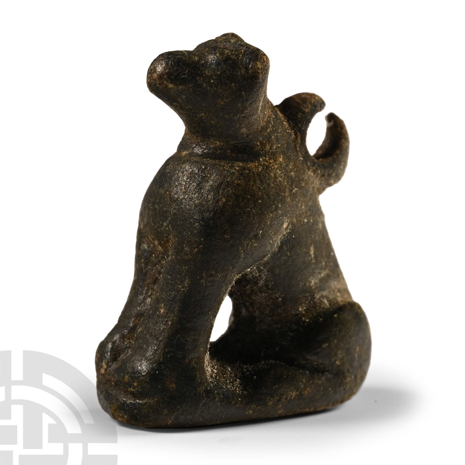 Western Asiatic Bronze Seated Dog Pendant (1 of 1)