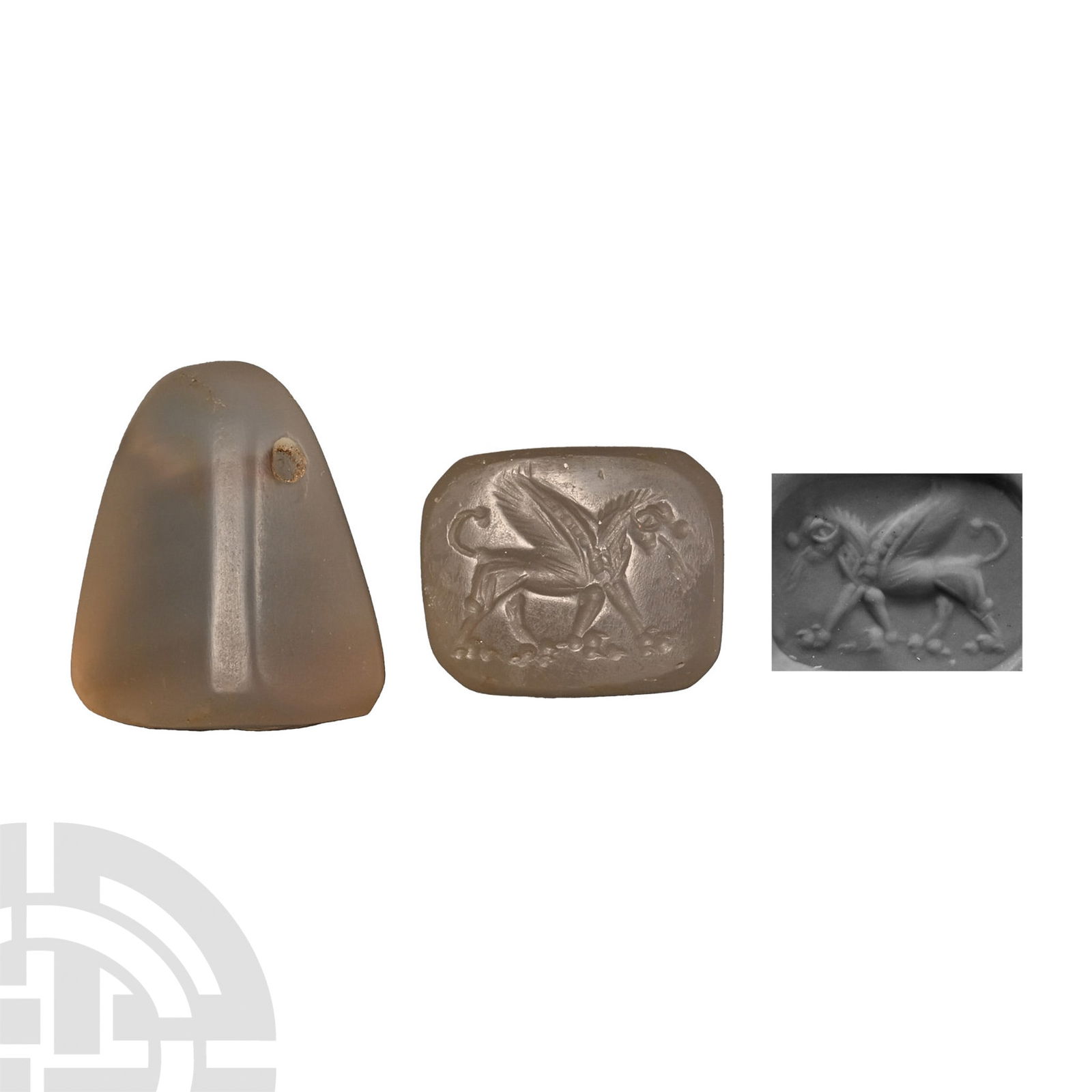 Chalcedony Stamp Seal with Gryphon (1 of 1)