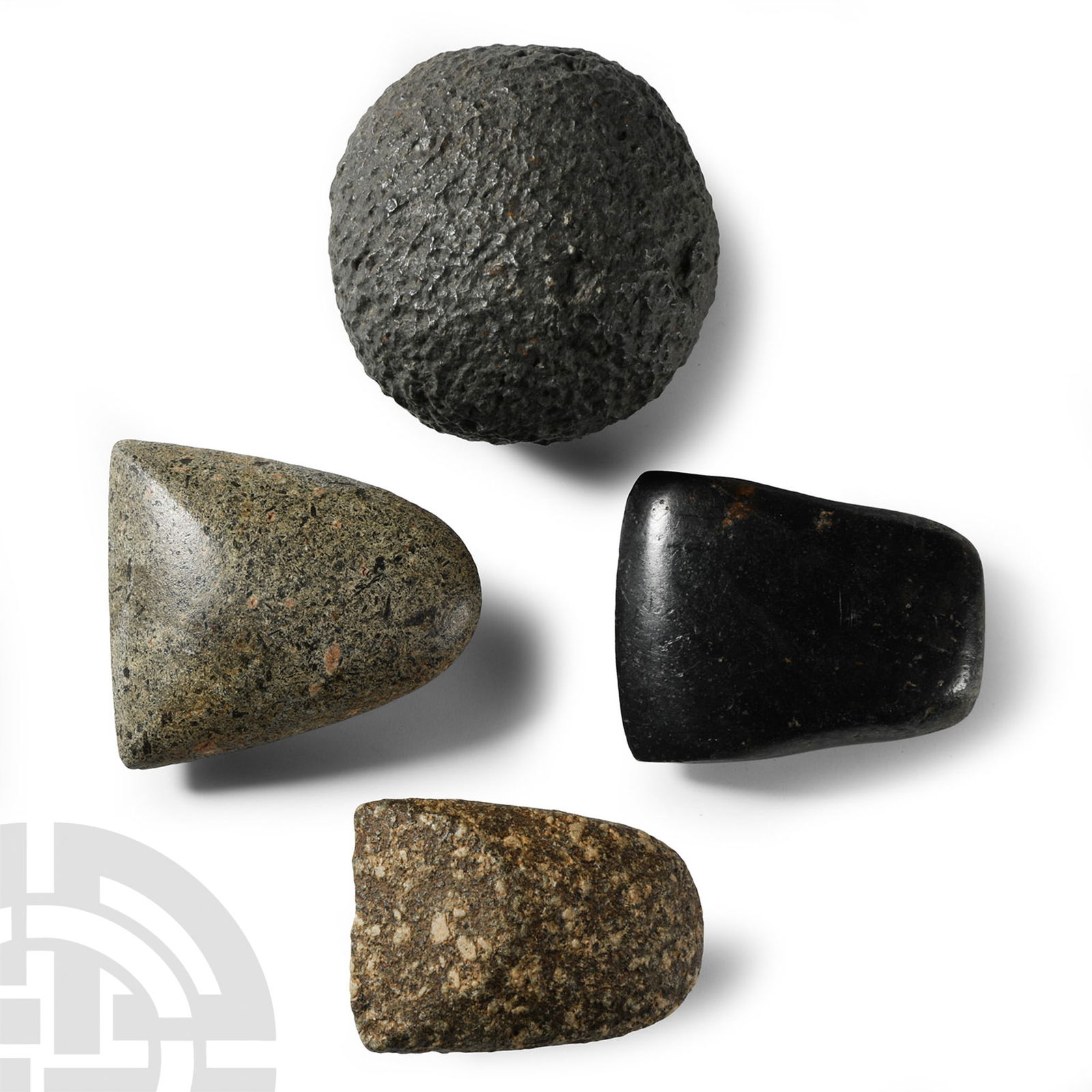 Stone Age Sahara Speckled Stone Axehead and Hammerstone Group (1 of 1)