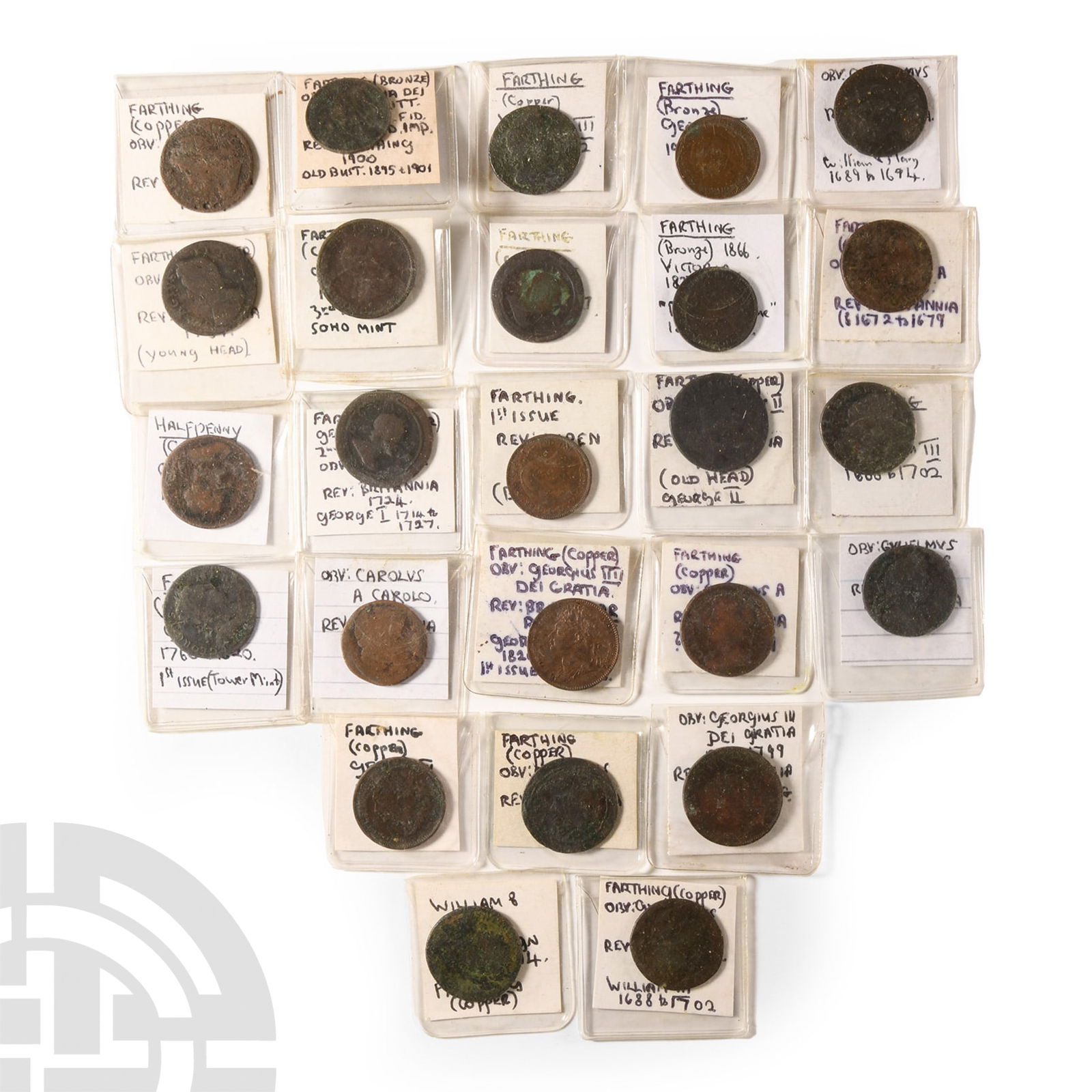 English Milled Coins - Mixed AE Farthing Group [25] (1 of 1)