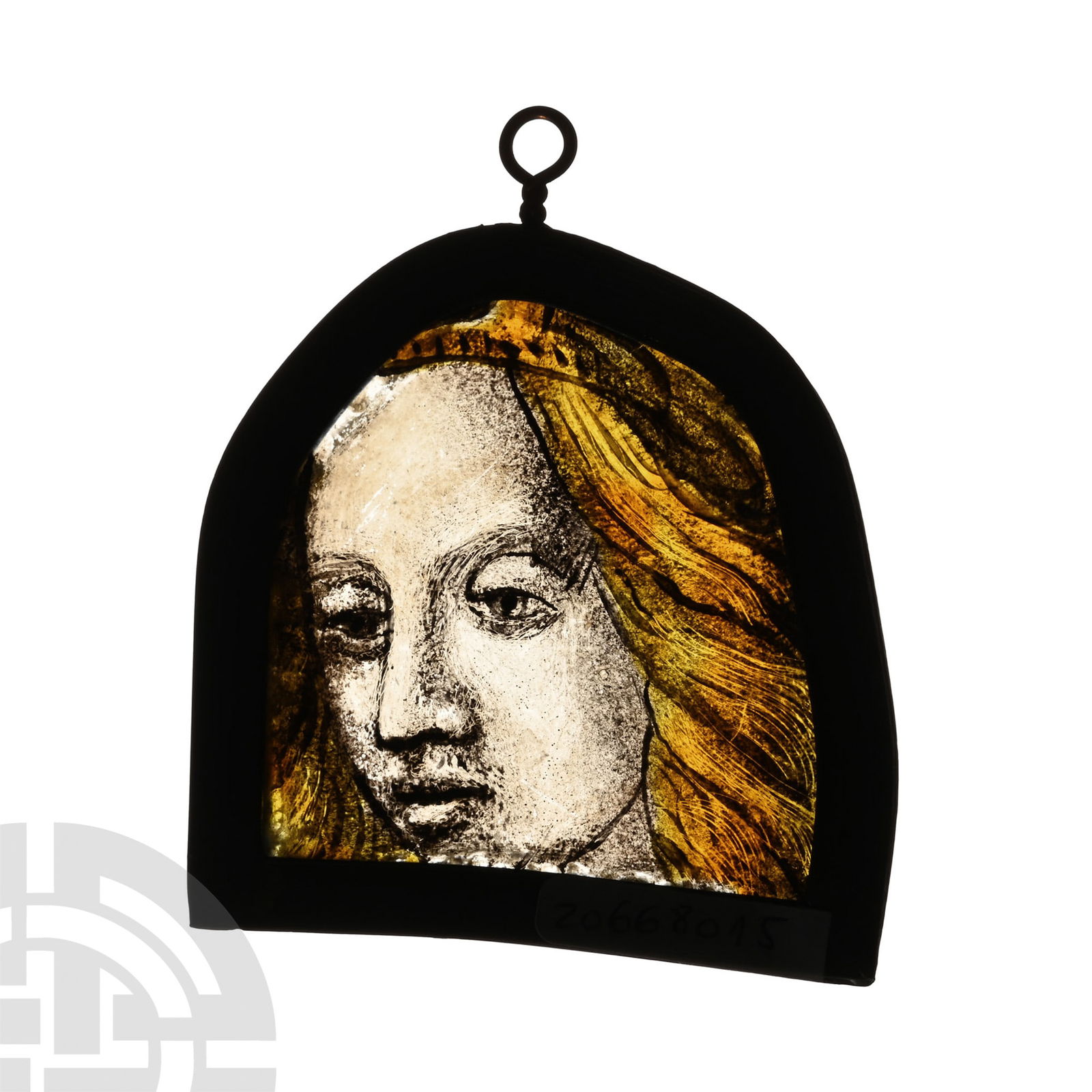 Renaissance Stained Glass Panel of a Head of a Woman (1 of 1)