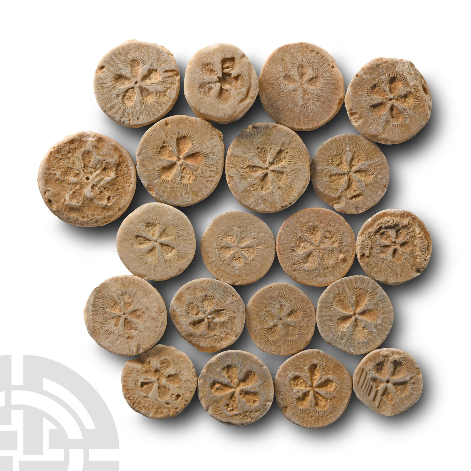 Roman Limestone Gaming Counter Group (1 of 1)