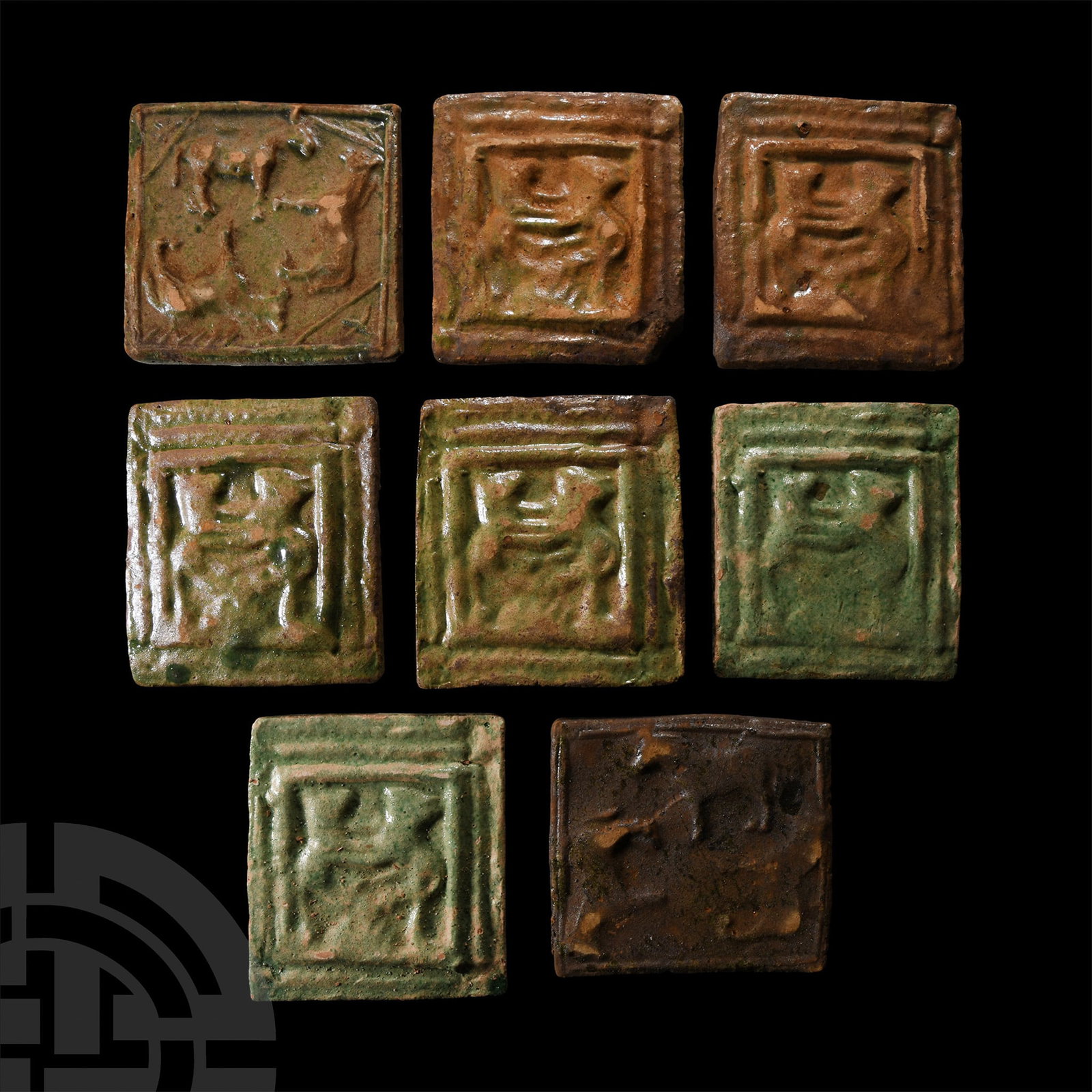Post Medieval Glazed Ceramic Tile Group (1 of 1)