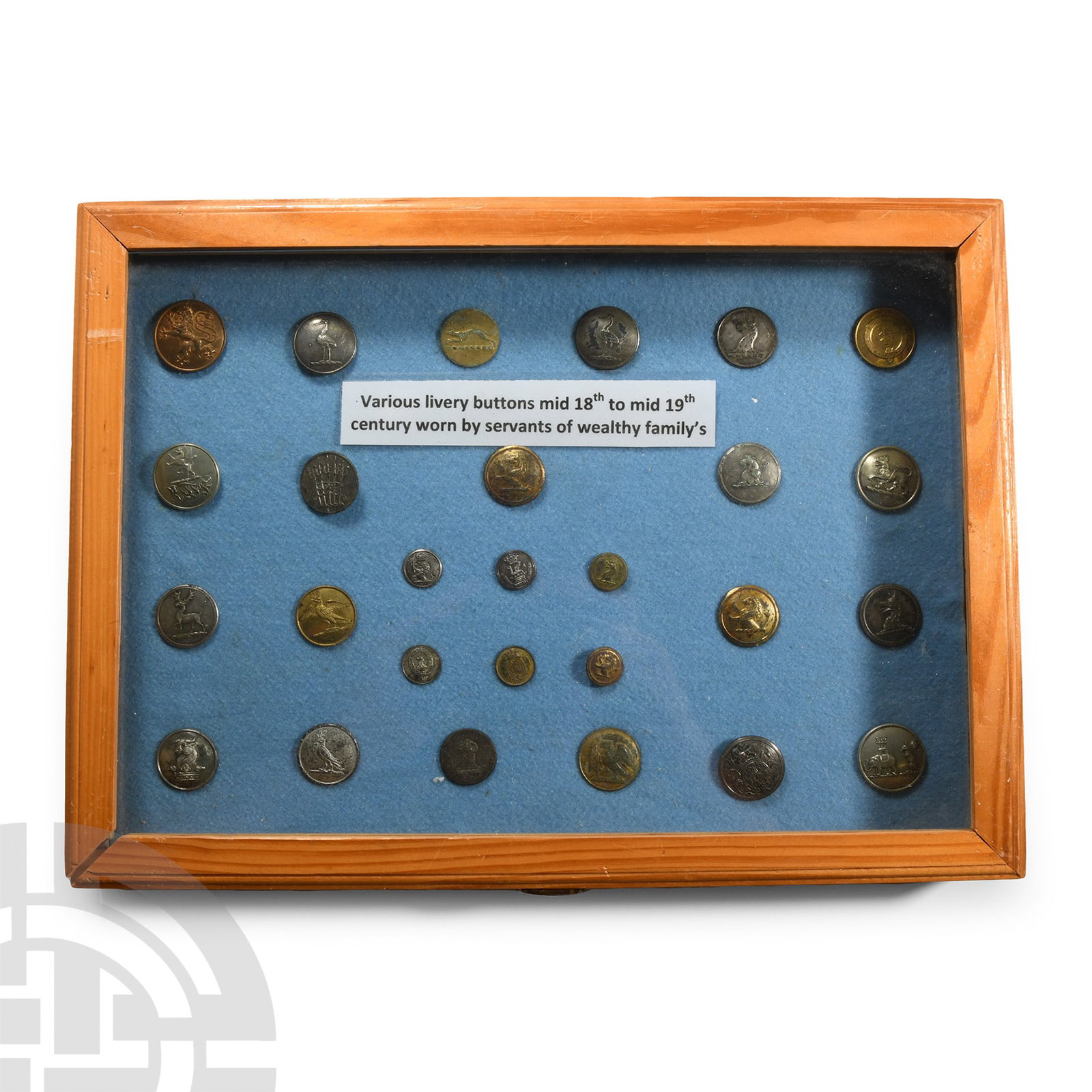 Cased Post Medieval 'Published' Bronze Livery Button Collection (1 of 1)