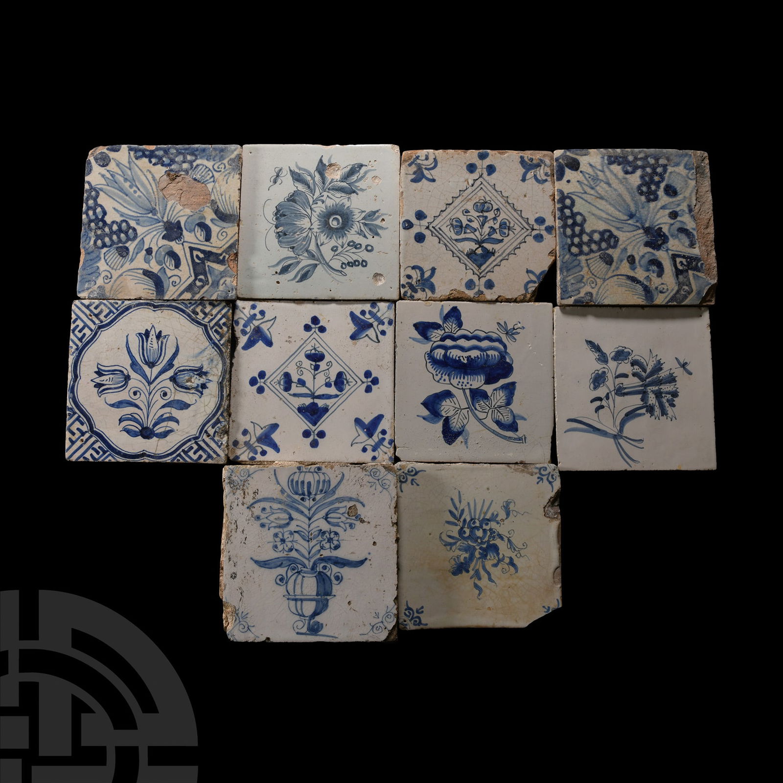Post Medieval Dutch Glazed Ceramic Tile Group (1 of 1)