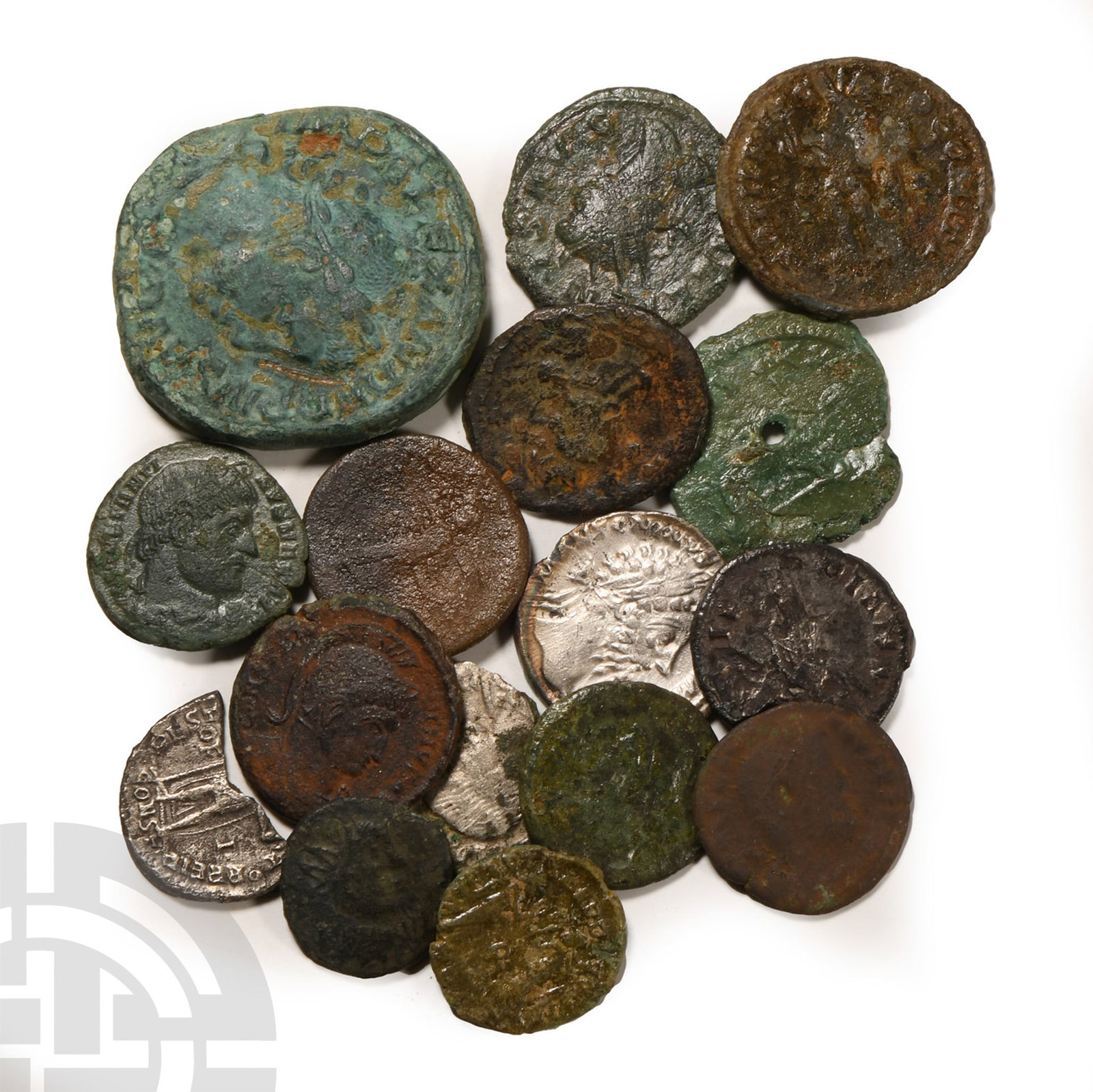 Mixed Bronze and Silver Coin Group. (1 of 1)