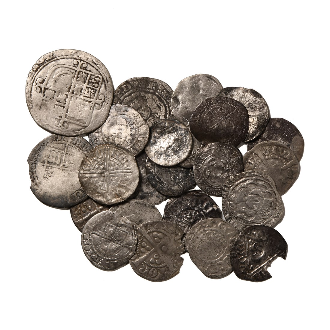 England. Medieval to Tudor Mixed AR Coin Group. (1 of 1)