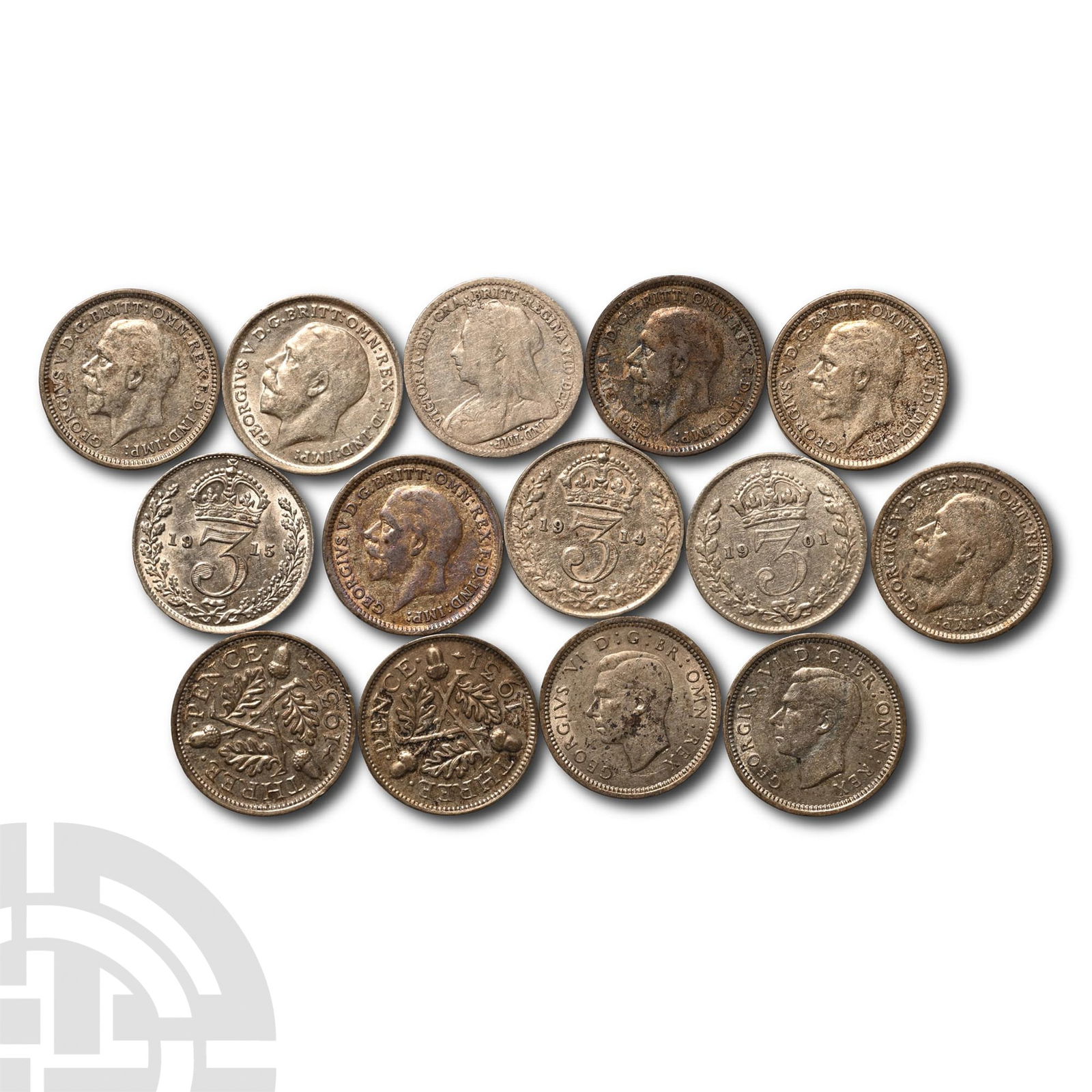 Great Britain. Hanover, Victoria, George V & VI, Threepence Group. (1 of 1)