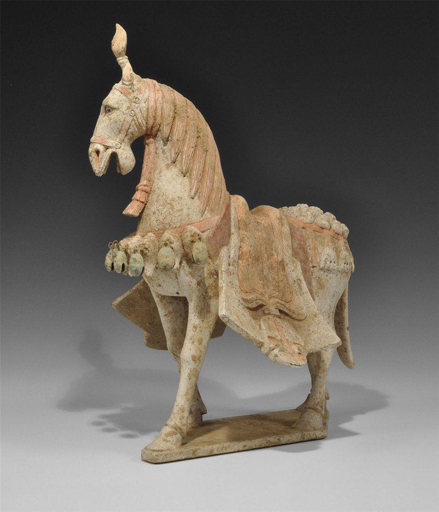 Chinese Ceramic Caparisoned Horse Figurine