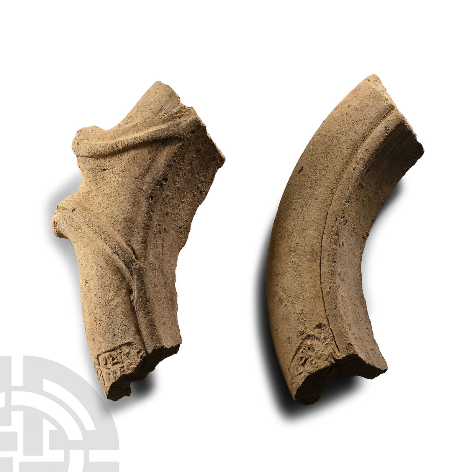 Roman Terracotta Mortarium Fragments with Maker's Stamps in Tabula Ansata (1 of 1)