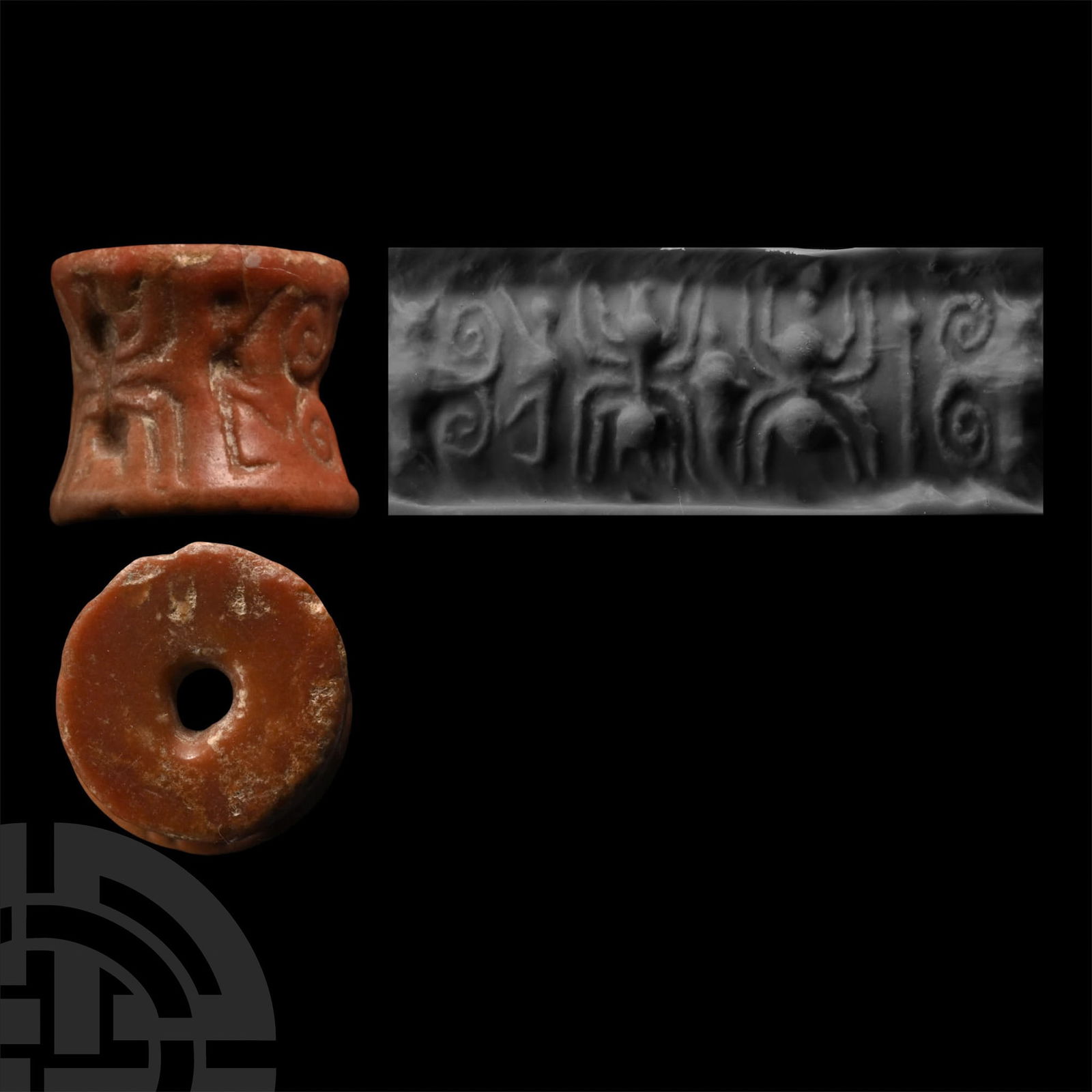 Sumerian Red Stone Cylinder Seal (1 of 1)