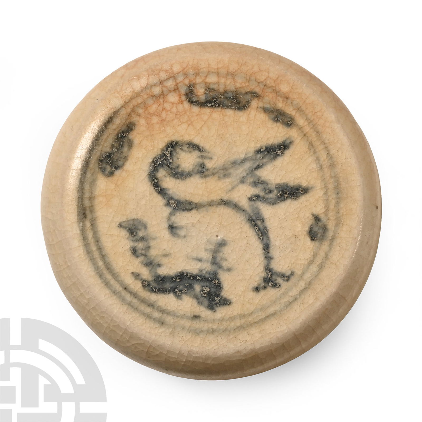 Hoi An Cargo Shipwreck Glazed Blue and White Lidded Box with Bird (1 of 1)