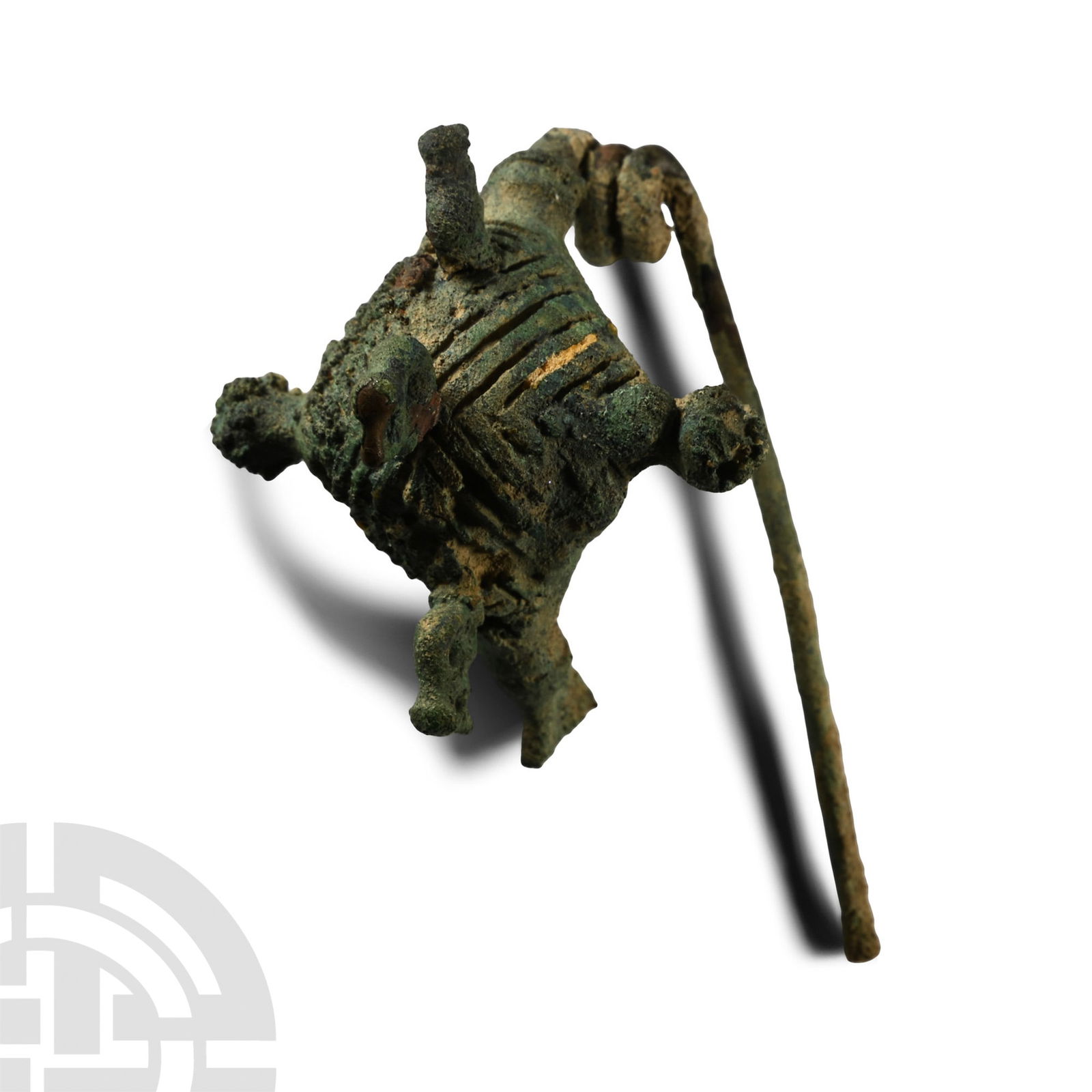 Italic Navicella Bronze Fibula with Figural Decoration (1 of 1)