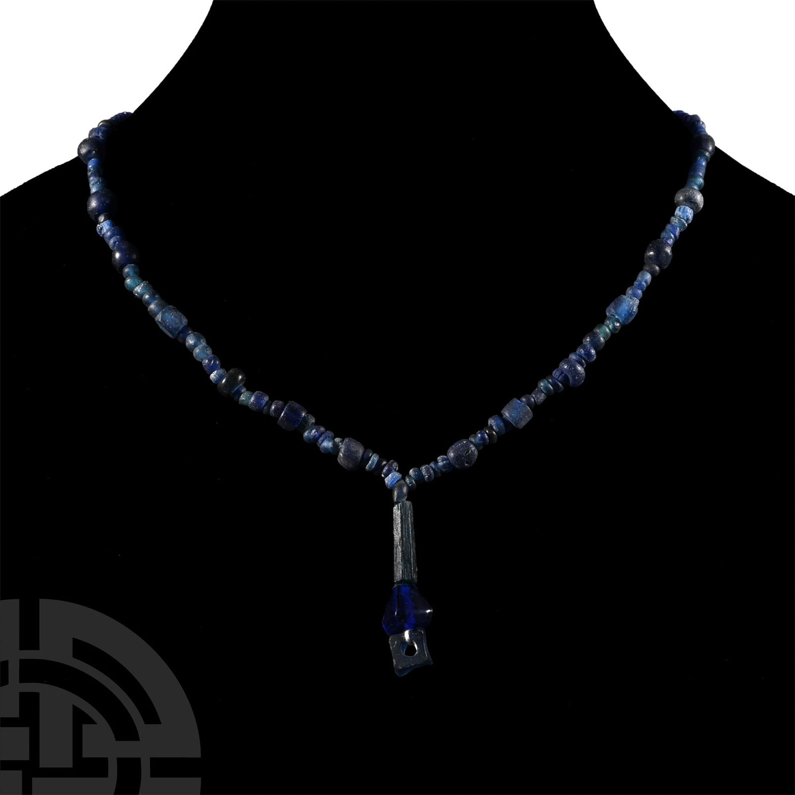 Roman Blue Glass Bead Necklace String (1 of 1)