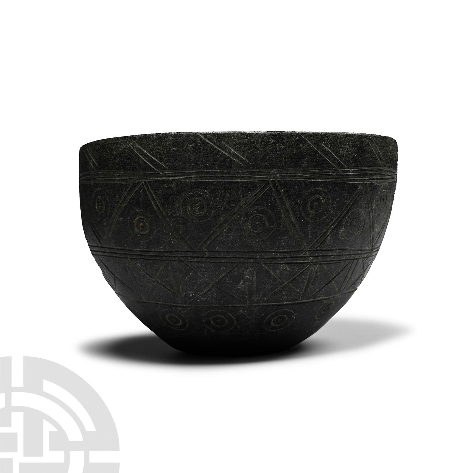Decorated Black Stone Bowl (1 of 1)