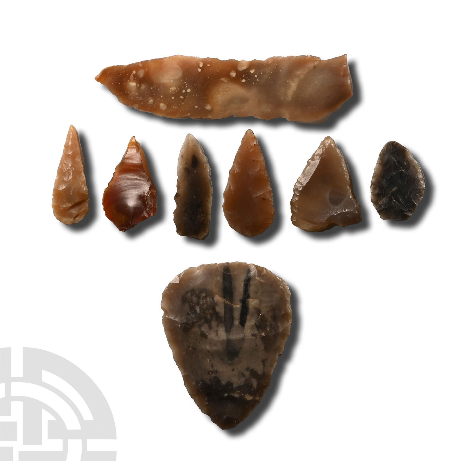 Stone Age Knapped Arrowhead and Tool Group (1 of 1)
