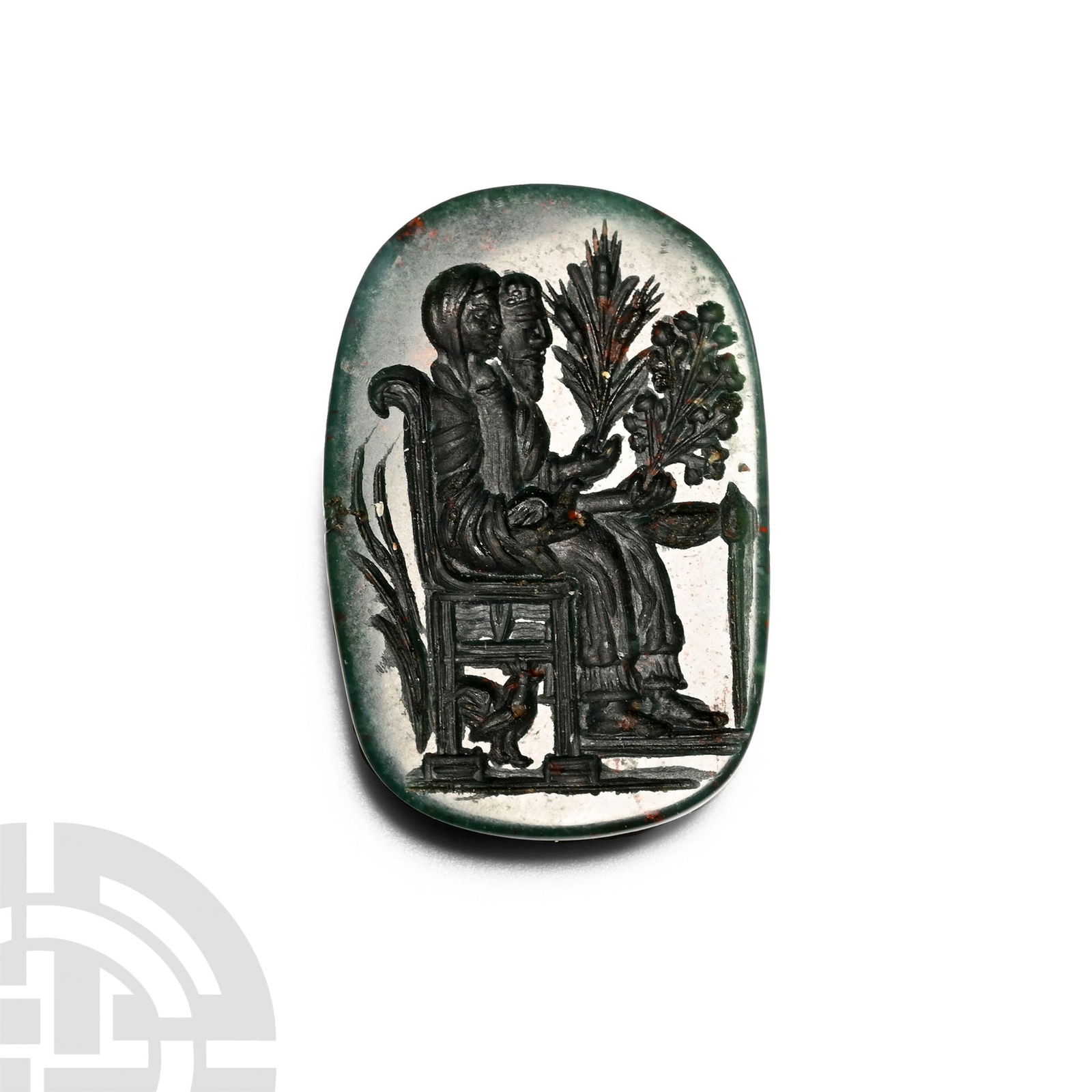Roman Style Bloodstone Gemstone with Hades and Persephone (1 of 1)