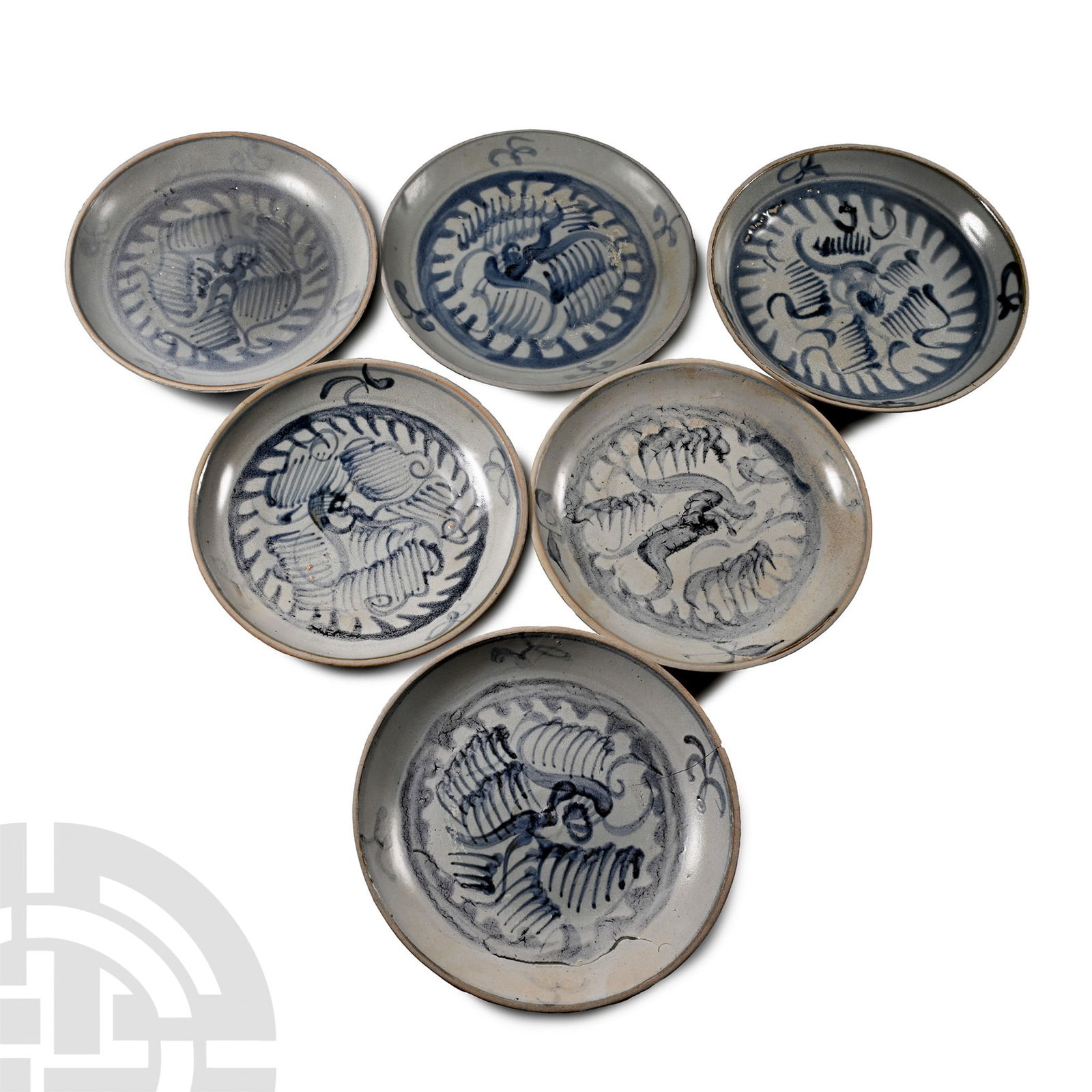 Tek Sing Treasure Shipwreck Glazed Blue and White Plate Set (1 of 1)