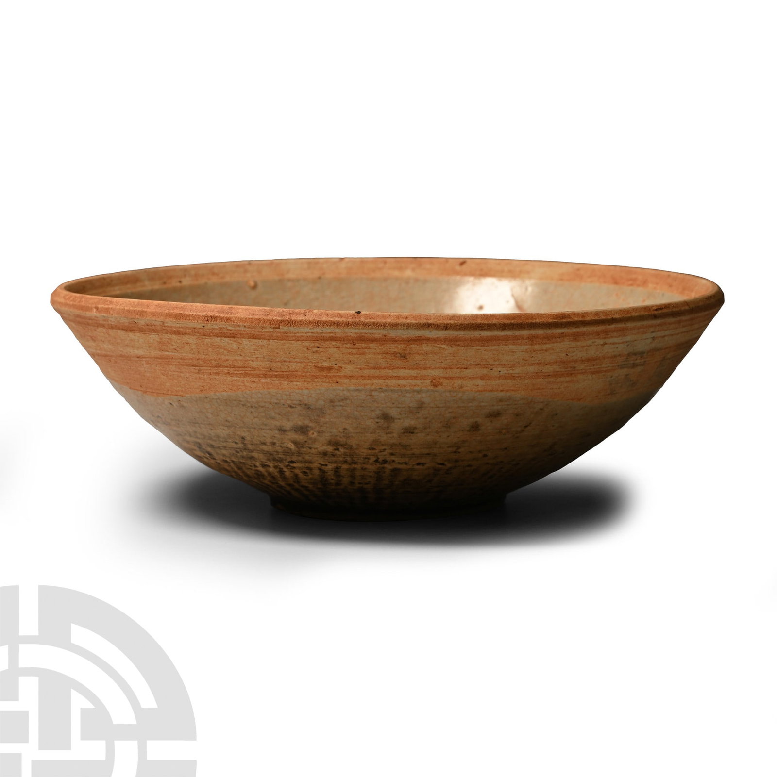Chinese Tang White Ware Bowl: Tang Dynasty, 618-907 A.D. or later. Shallow bowl with peach-coloured rim, circular step to the centre, basal ring. 234 grams, 15 cm (6 in.). [No Reserve] Ex West Country, UK, collection, 1990s.