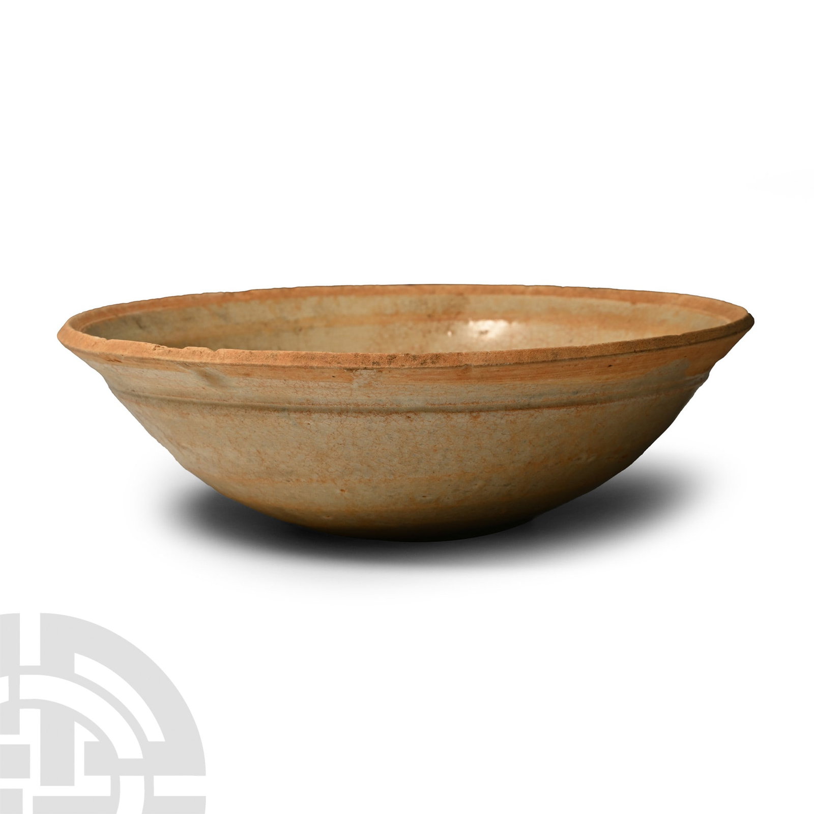 Chinese Tang White Ware Bowl: Tang Dynasty, 618-907 A.D. or later. Shallow with stepped rim and central tondo, low foot. 250 grams, 15.8 cm (6 1/4 in.). [No Reserve] Ex West Country, UK, collection, 1990s.