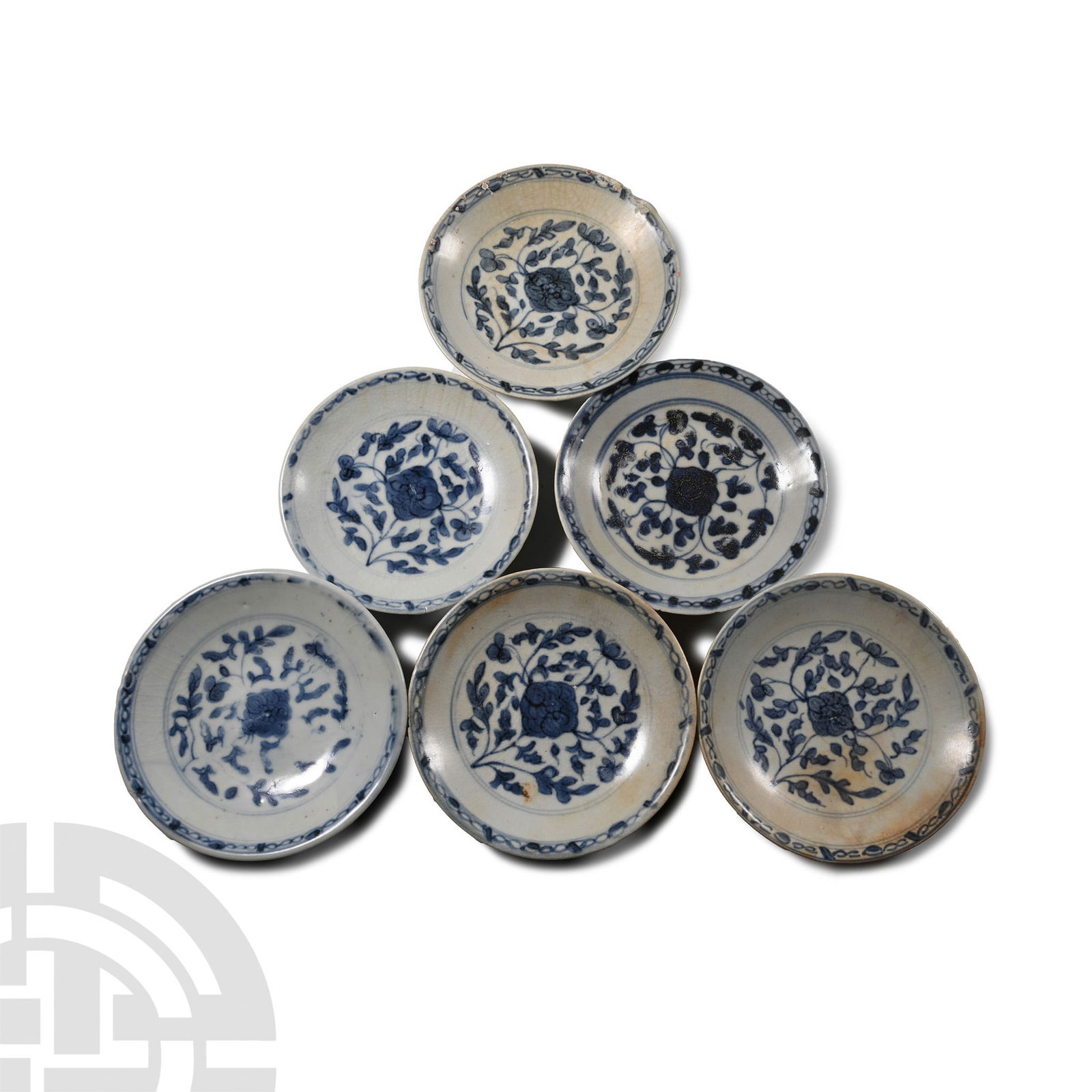 Tek Sing Treasure Shipwreck Glazed Blue and White Plate Set (1 of 1)