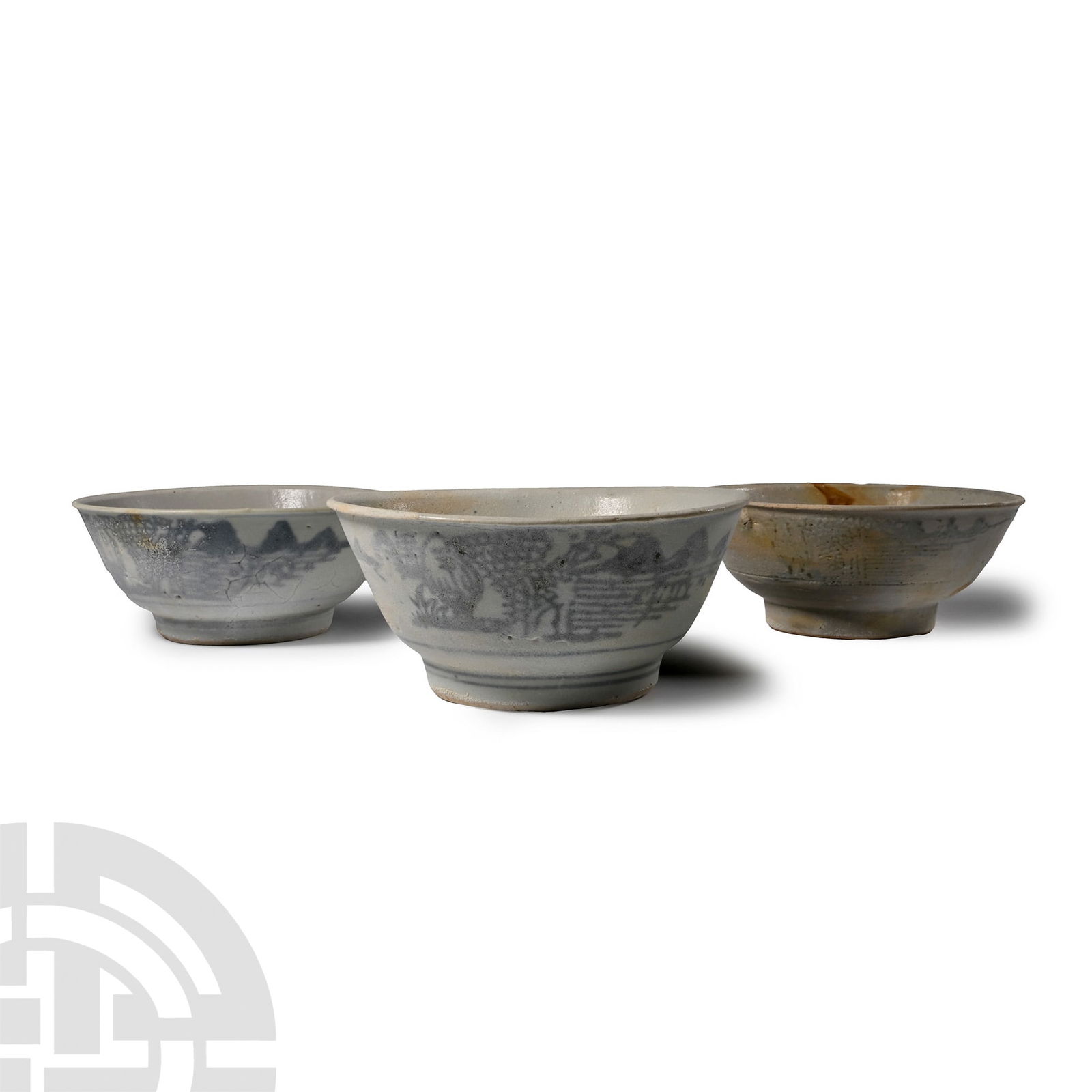 Tek Sing Treasure Shipwreck Glazed Blue and White Bowl Trio (1 of 1)