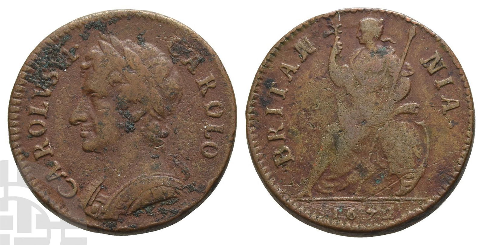 Great Britain. Stuart, Charles II CU Farthing. (1 of 1)
