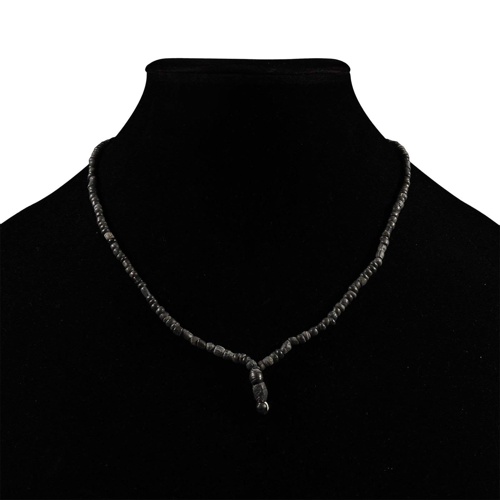 Roman Black Glass Bead Necklace String (1 of 1)
