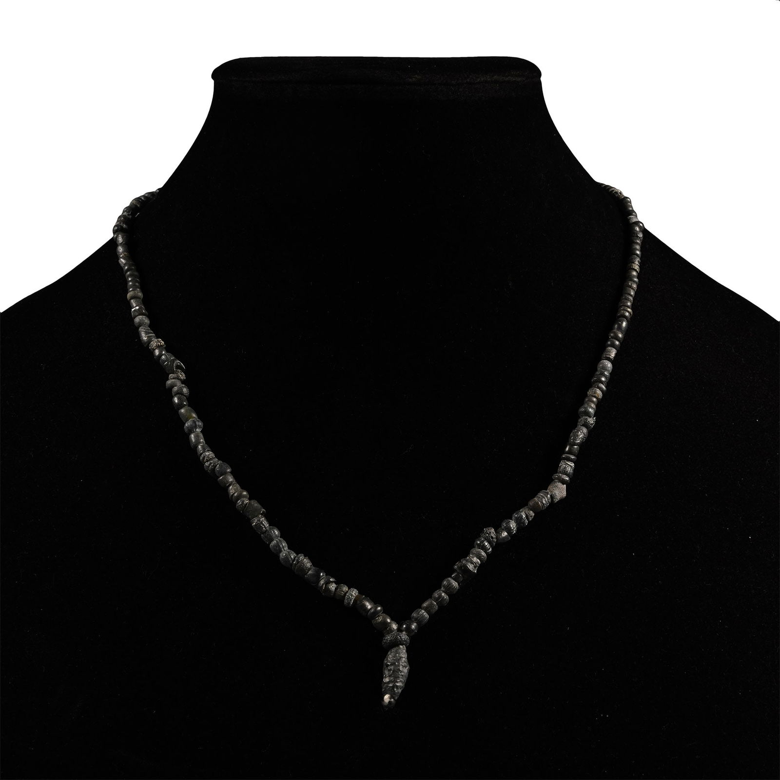 Roman Black Glass Bead Necklace String (1 of 1)