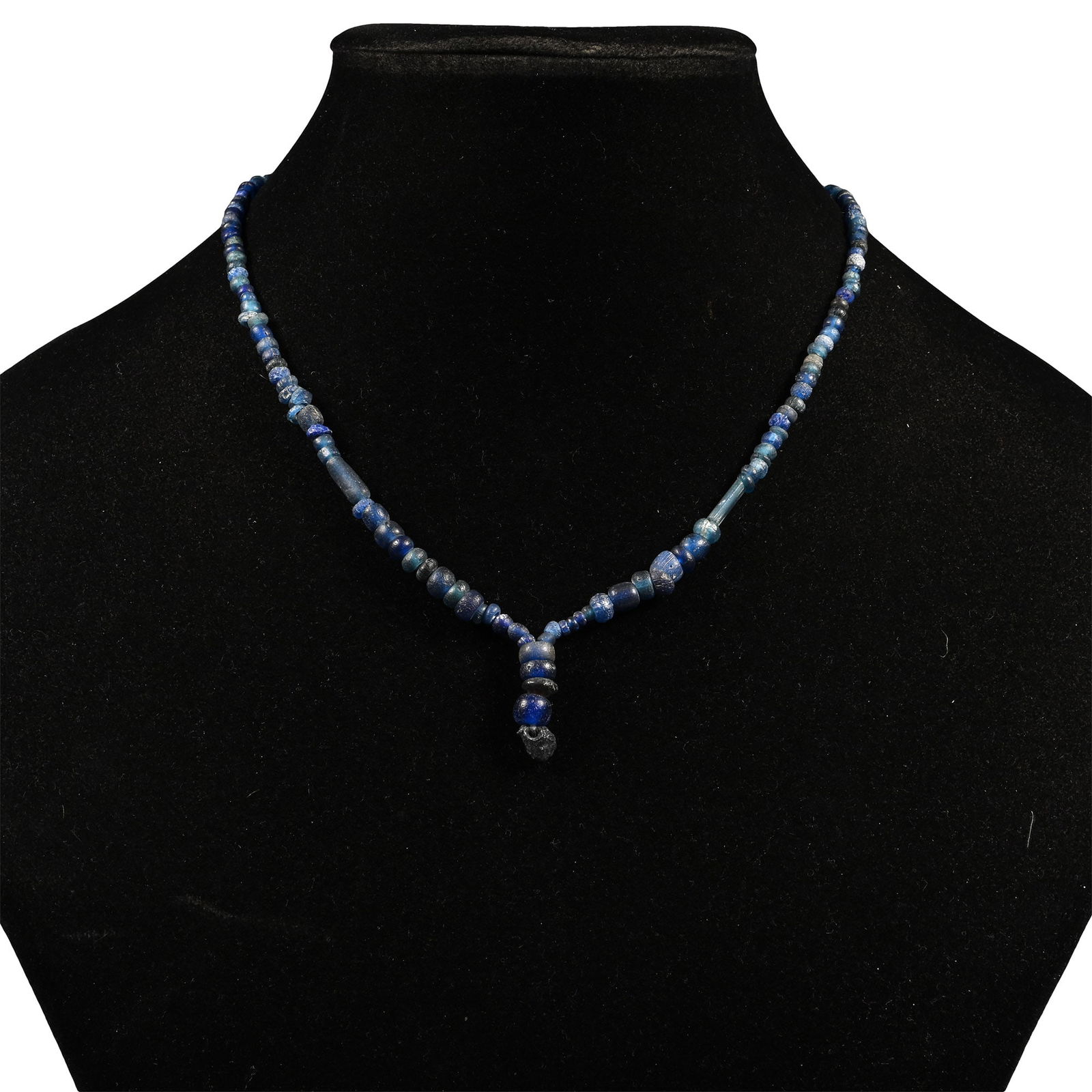 Roman Blue Glass Bead Necklace String (1 of 1)
