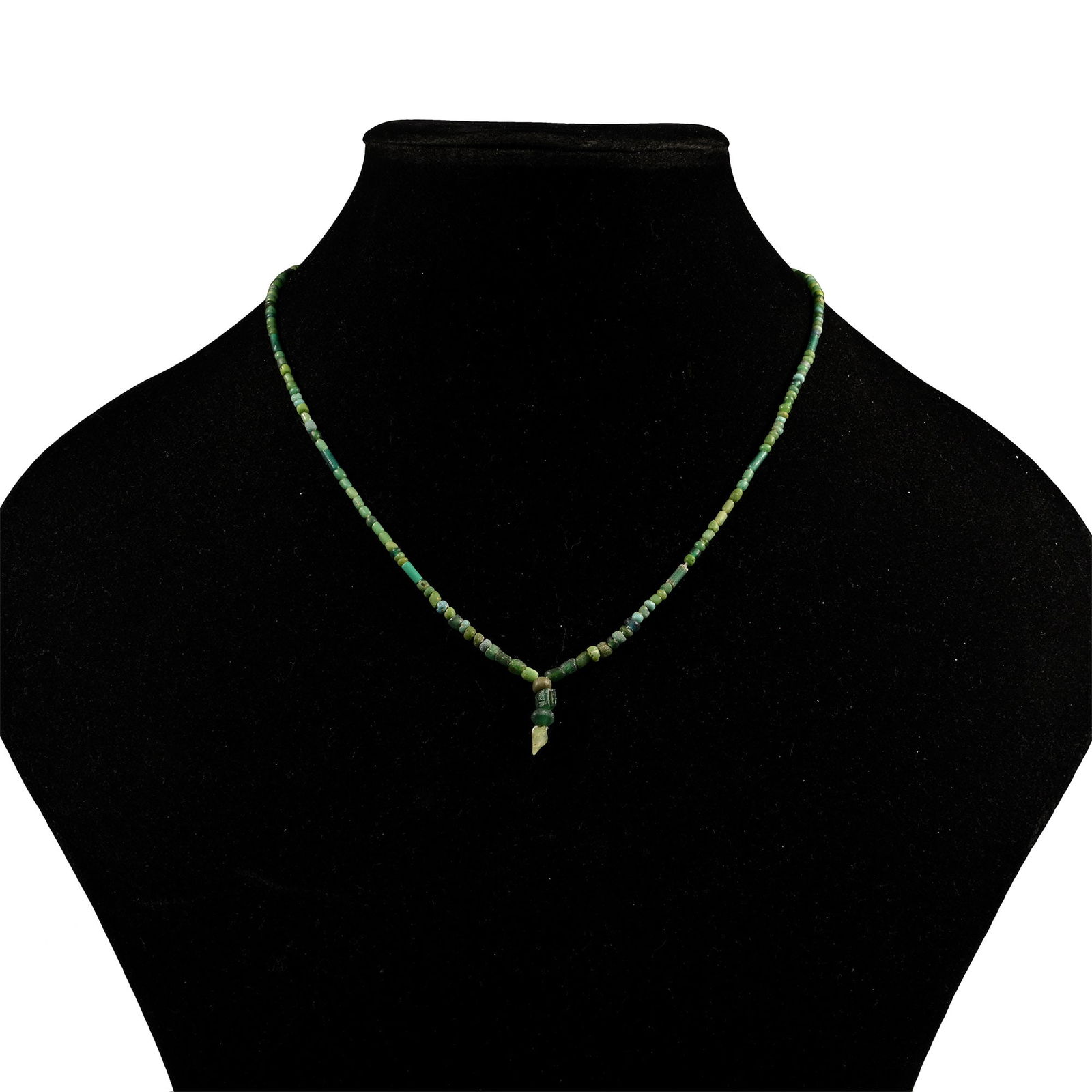 Roman Green Glass Bead Necklace String (1 of 1)
