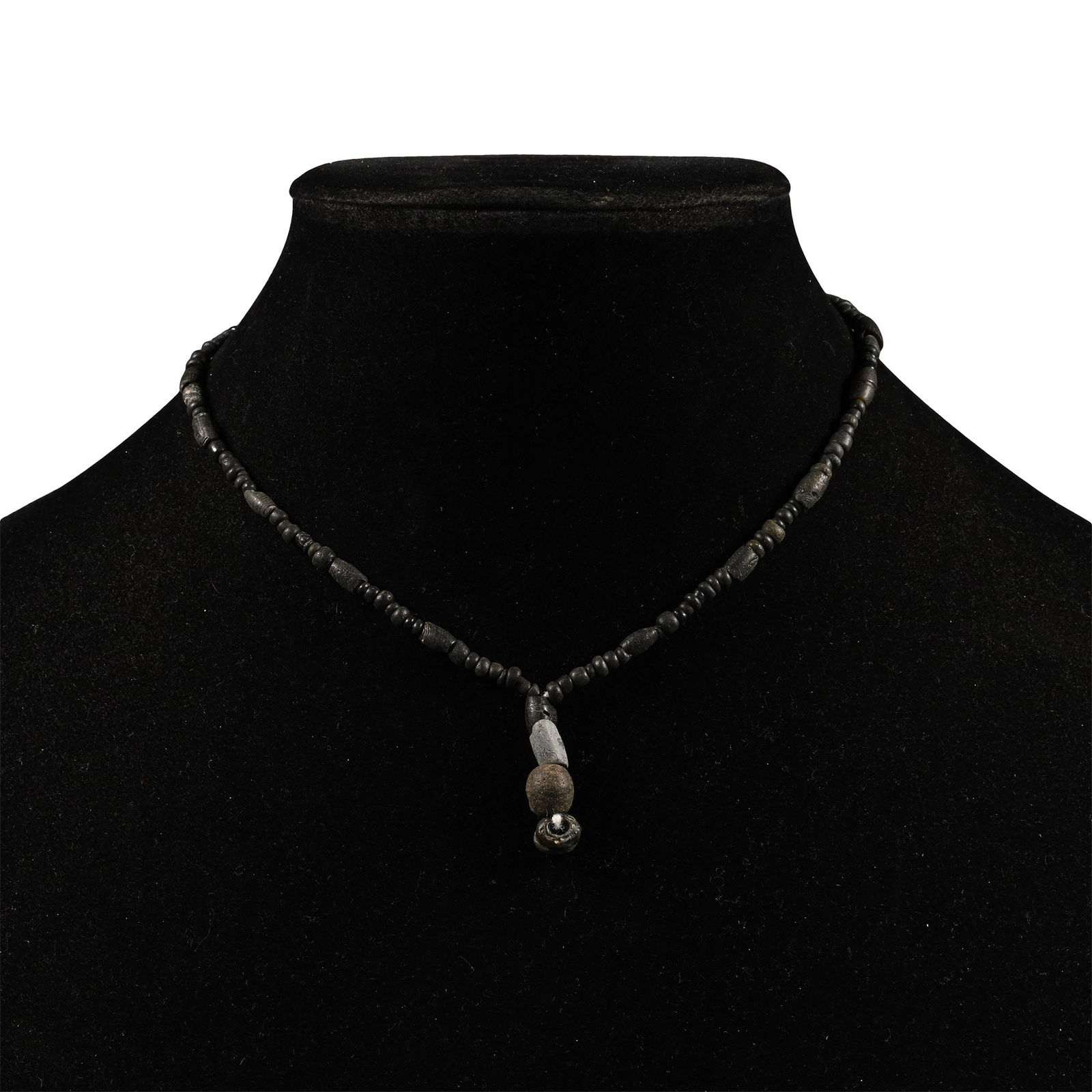 Roman Black Glass Bead Necklace String (1 of 1)