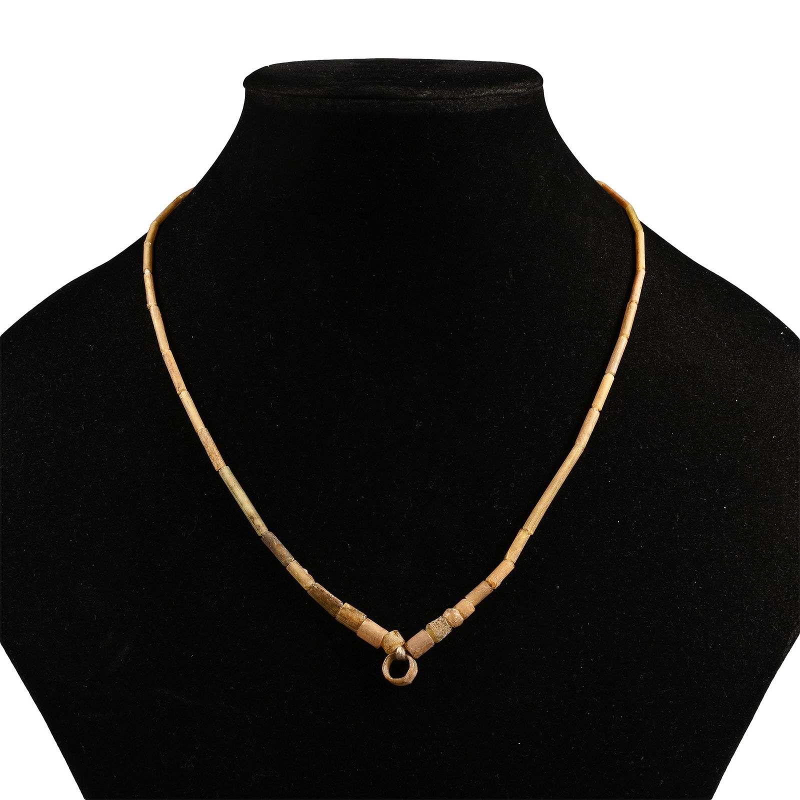 Roman Pale Yellow Glass Bead Necklace String (1 of 1)